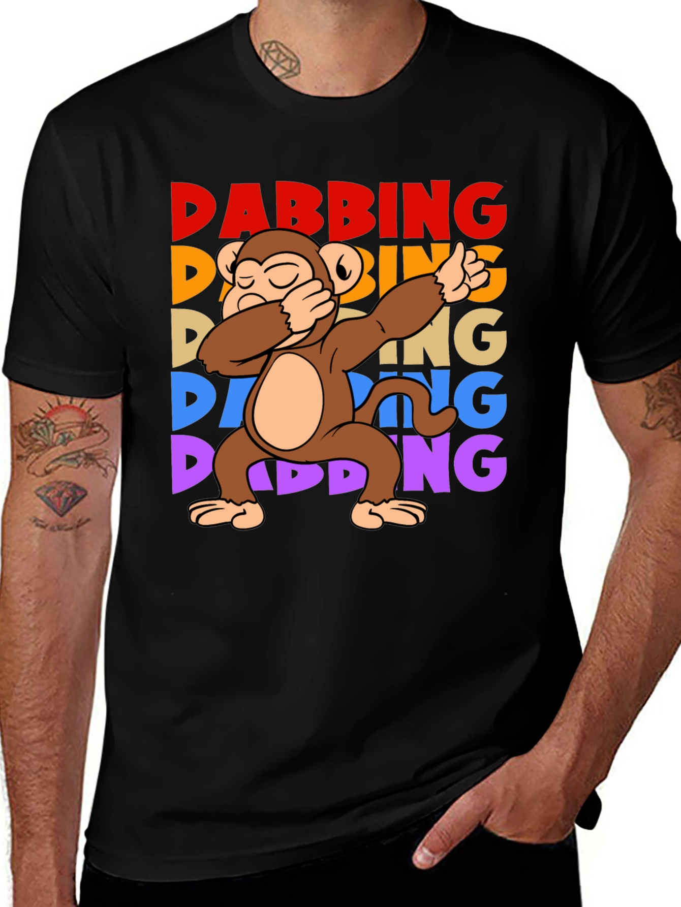 Dabbing Monkey Graphic T-Shirt - Fun Trendy Tee