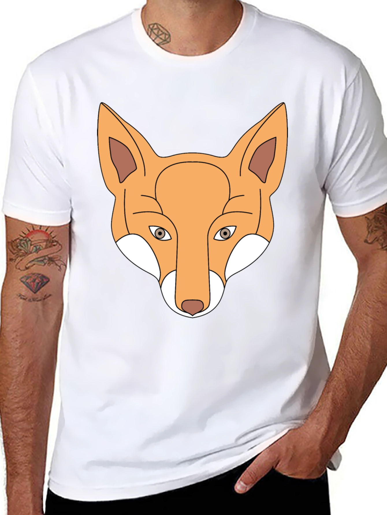 Fox Graphic Tee - Stylish Animal Print T-Shirt
