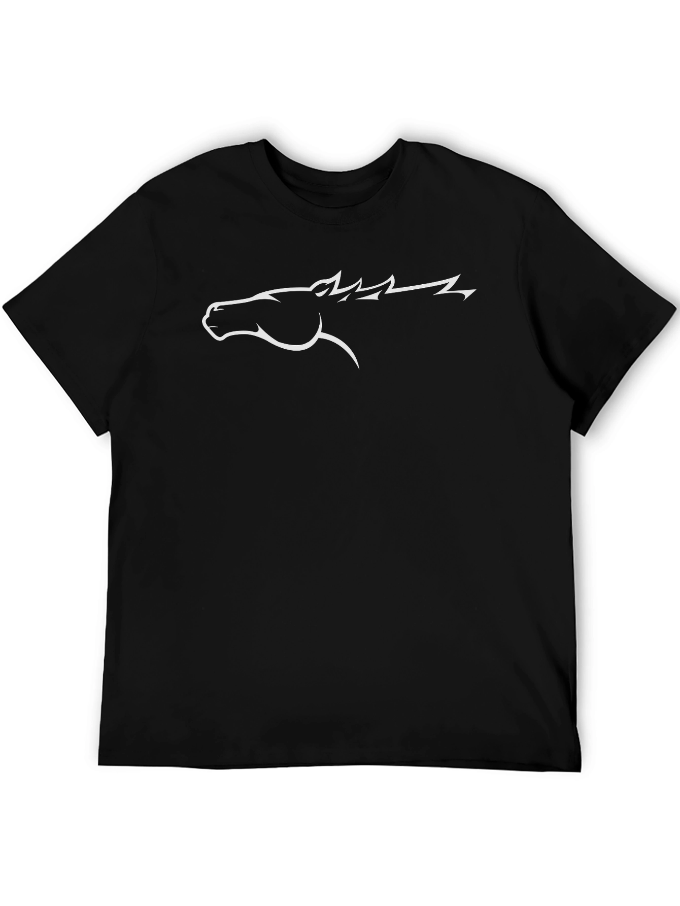 Black T-Shirt with Horse Graphic