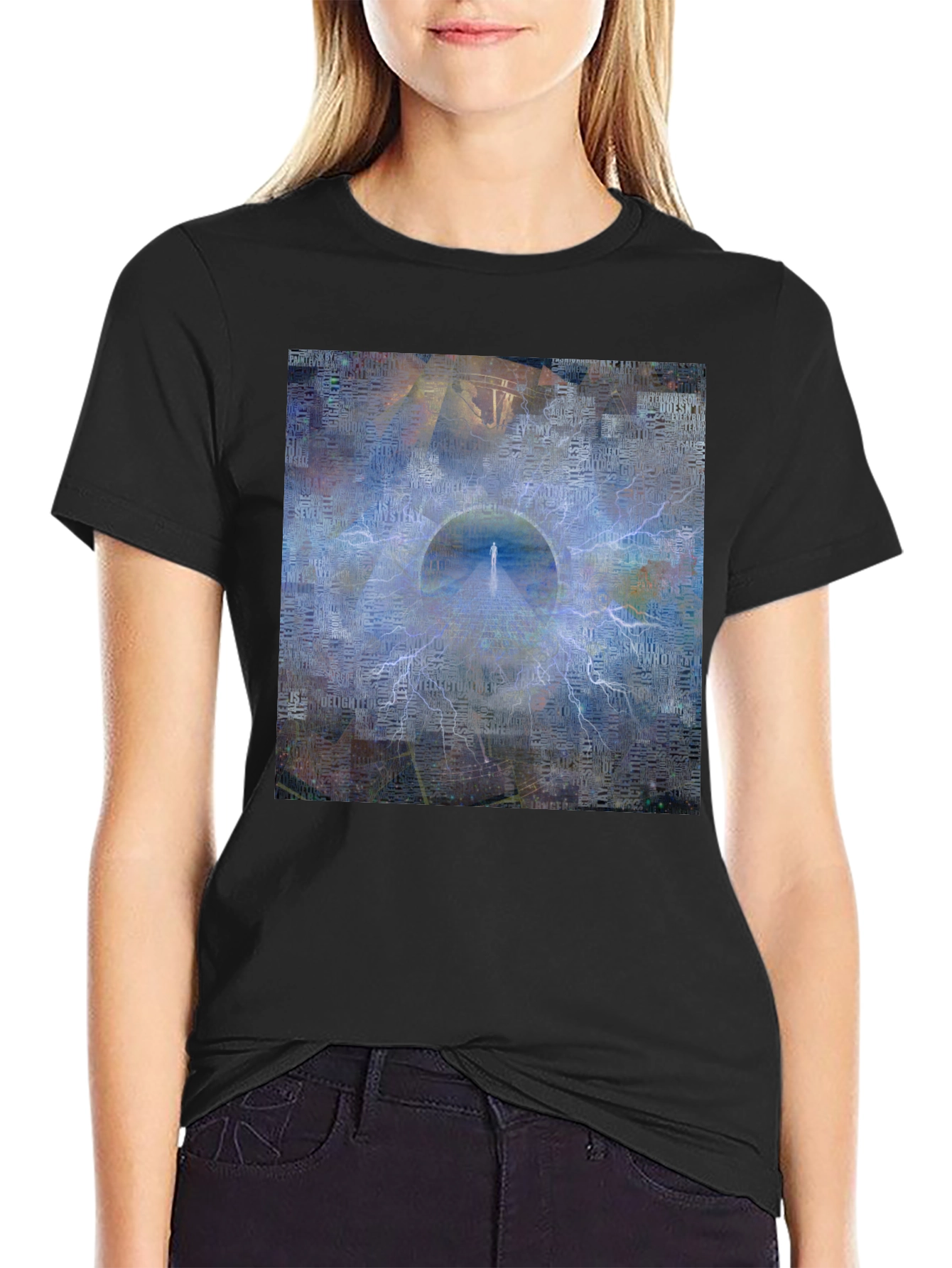 Abstract Portal Graphic Black T-Shirt
