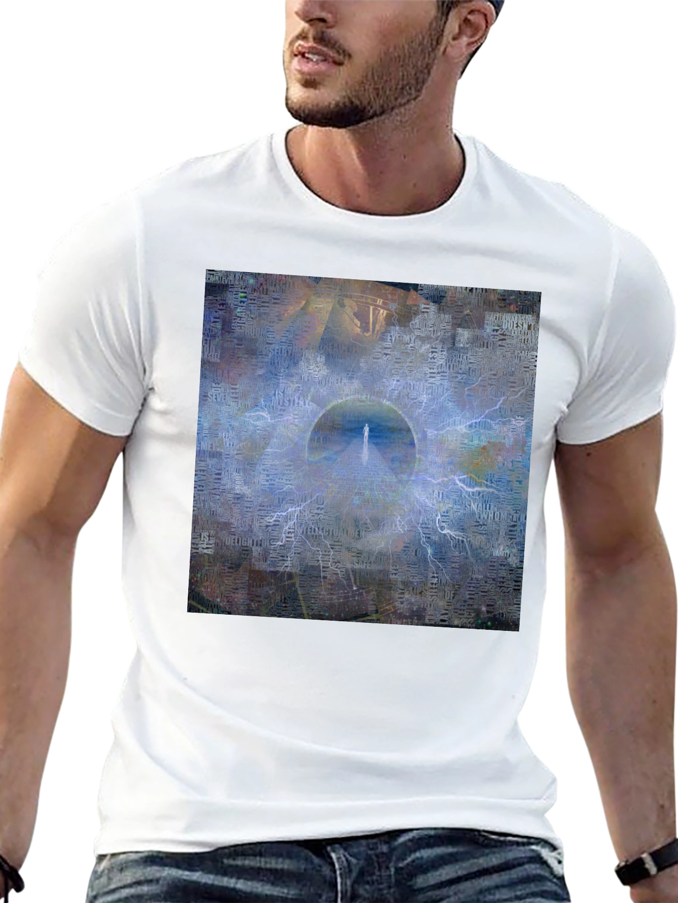 Abstract Portal Graphic Black T-Shirt