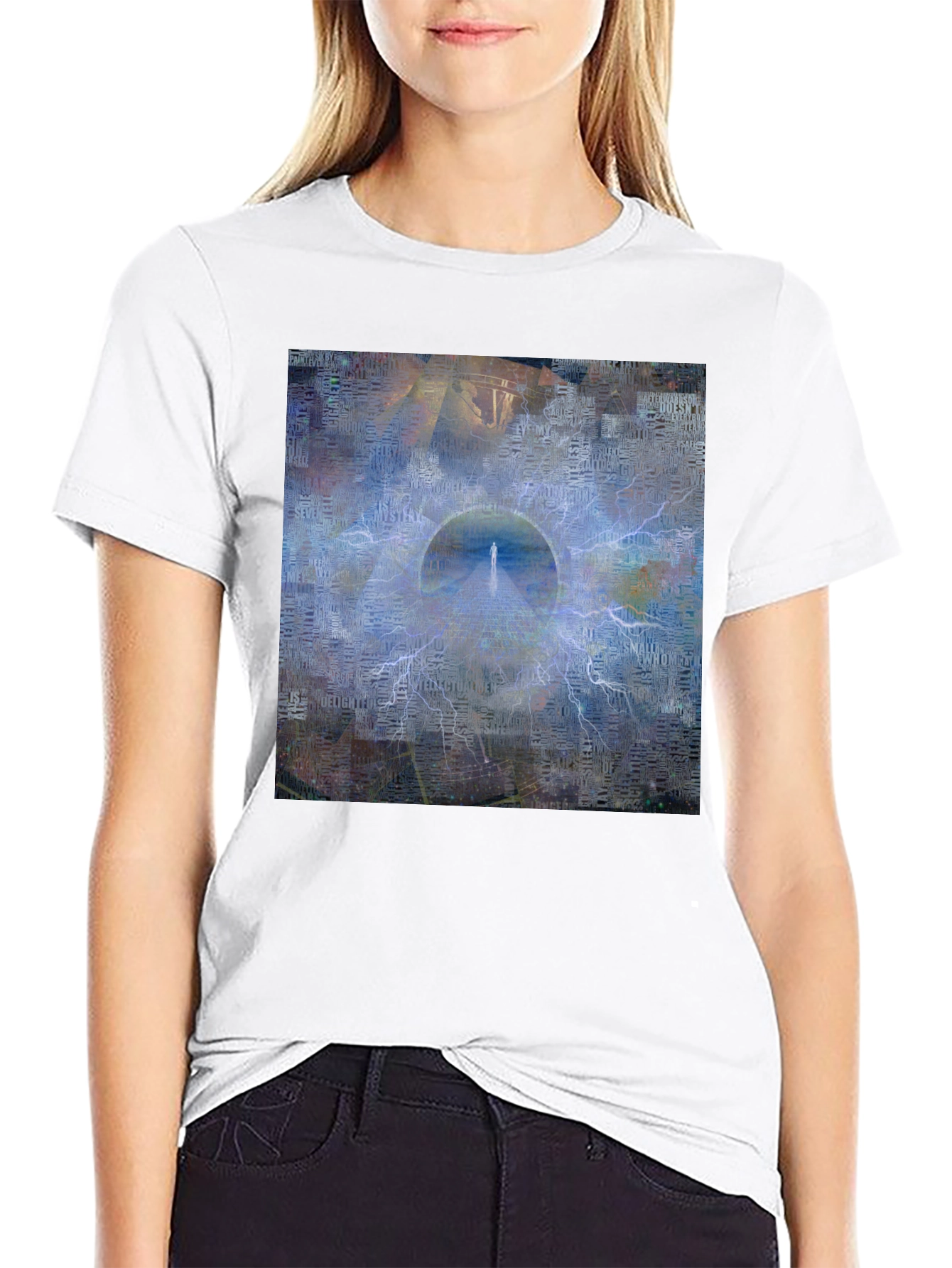 Abstract Portal Graphic Black T-Shirt