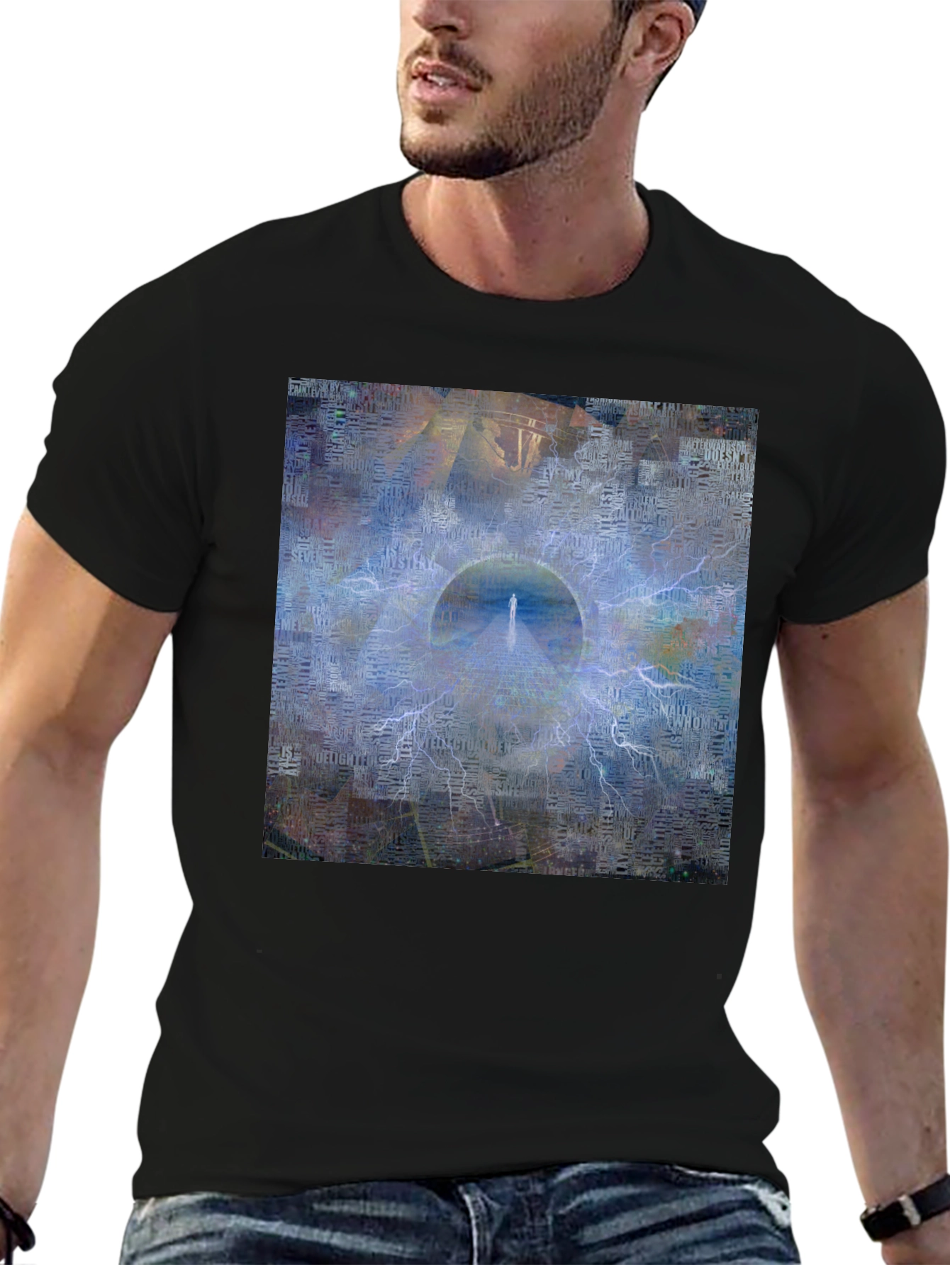 Abstract Portal Graphic Black T-Shirt