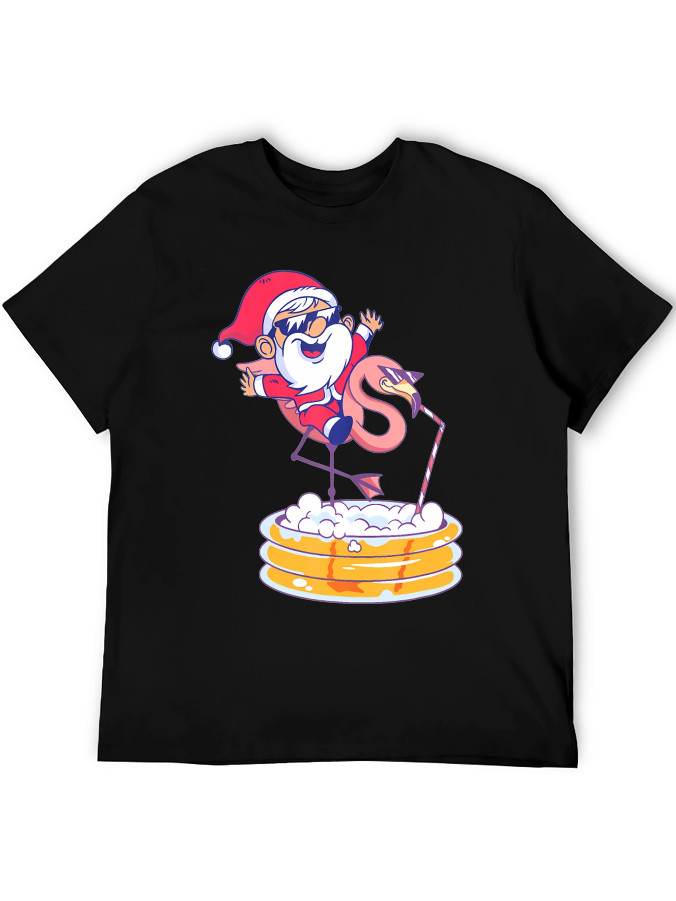 Festive Santa Flamingo T-Shirt