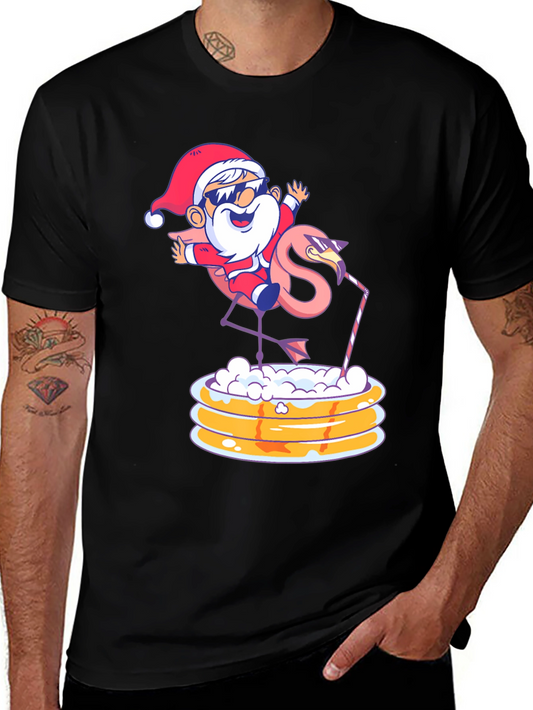 Festive Santa Flamingo T-Shirt