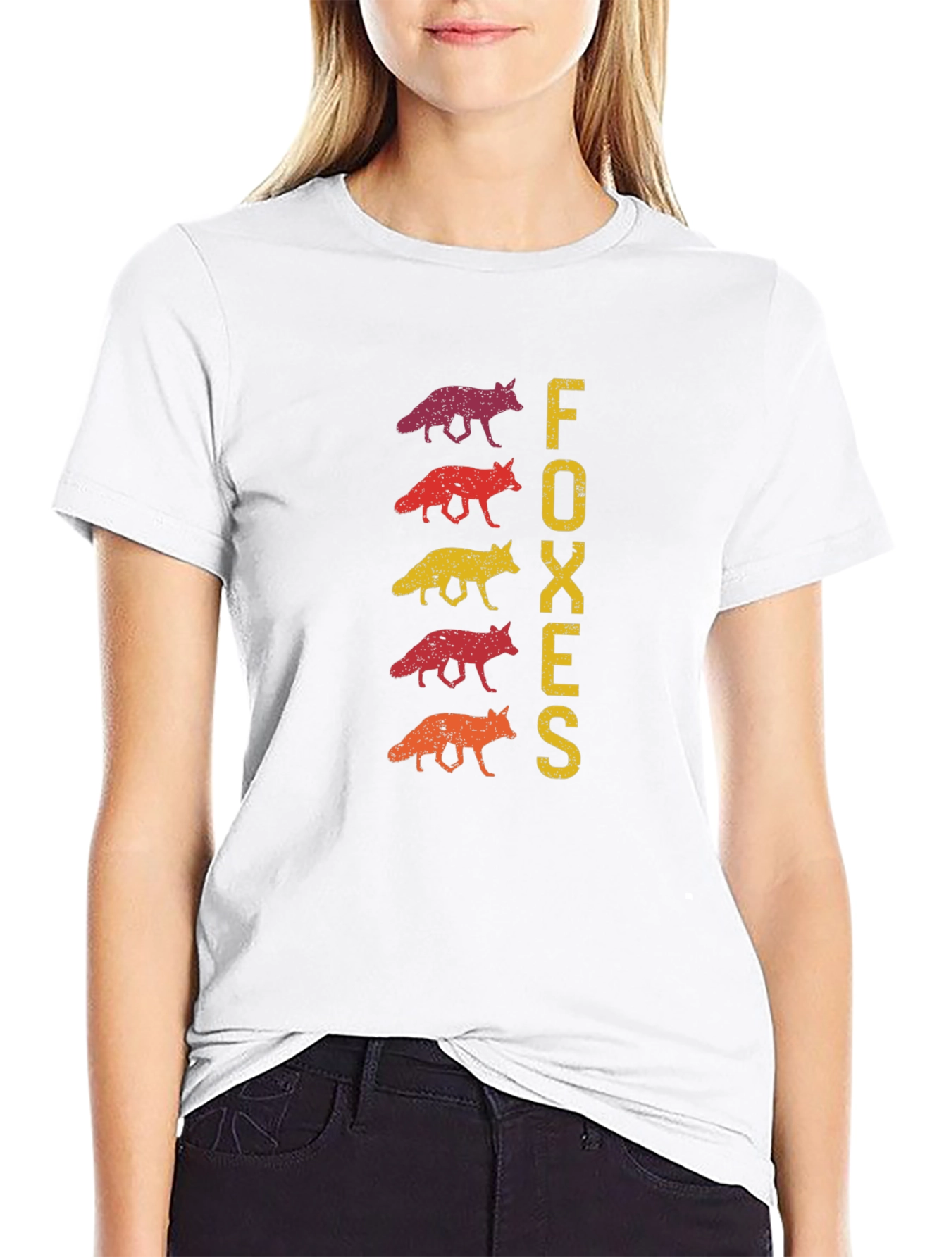 Retro Foxes Graphic Tee - Trendy Animal Lover Shirt