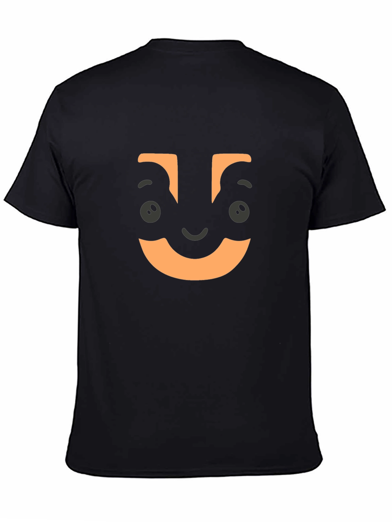 Funny Face Graphic Tee - Black Crew Neck T-Shirt