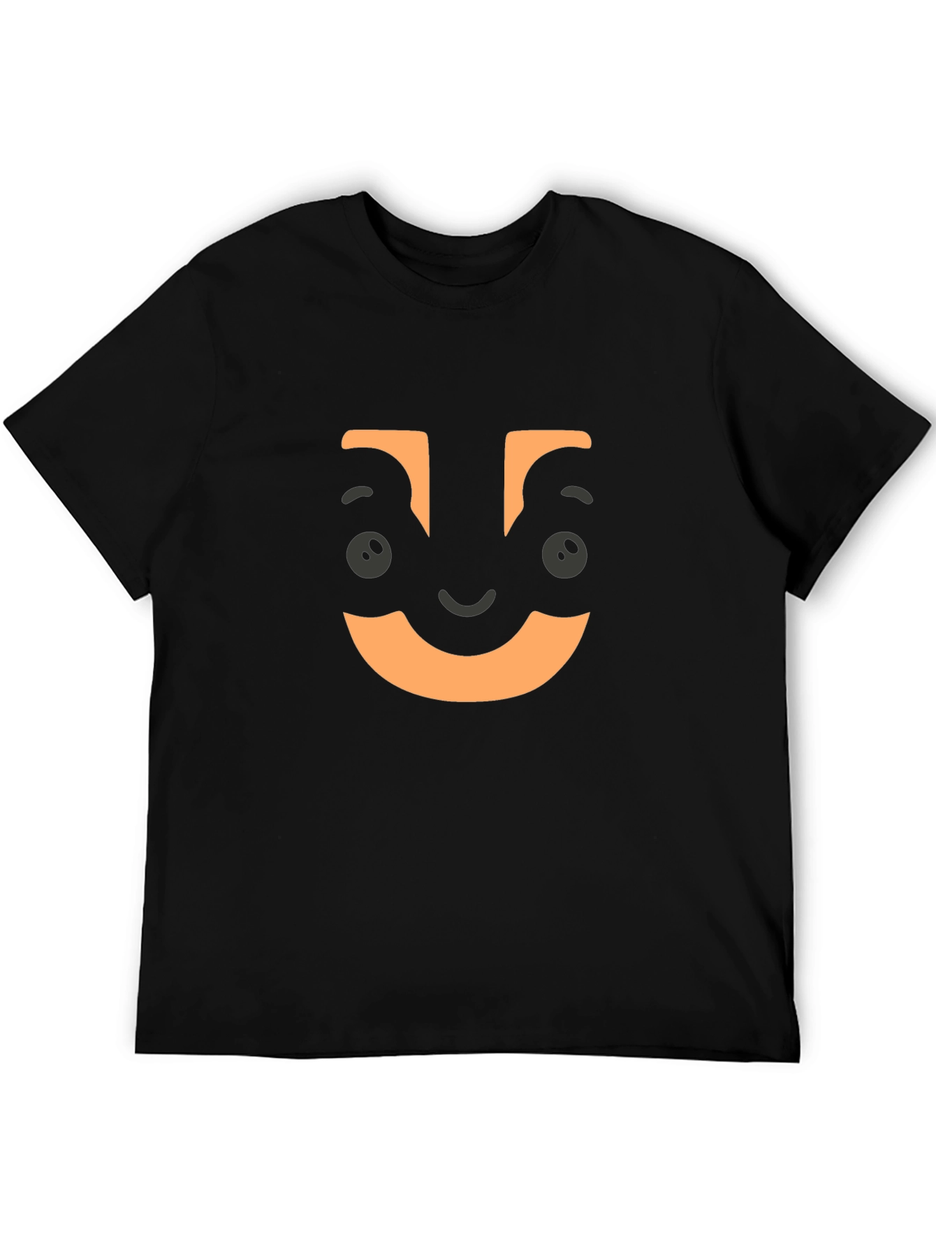 Funny Face Graphic Tee - Black Crew Neck T-Shirt