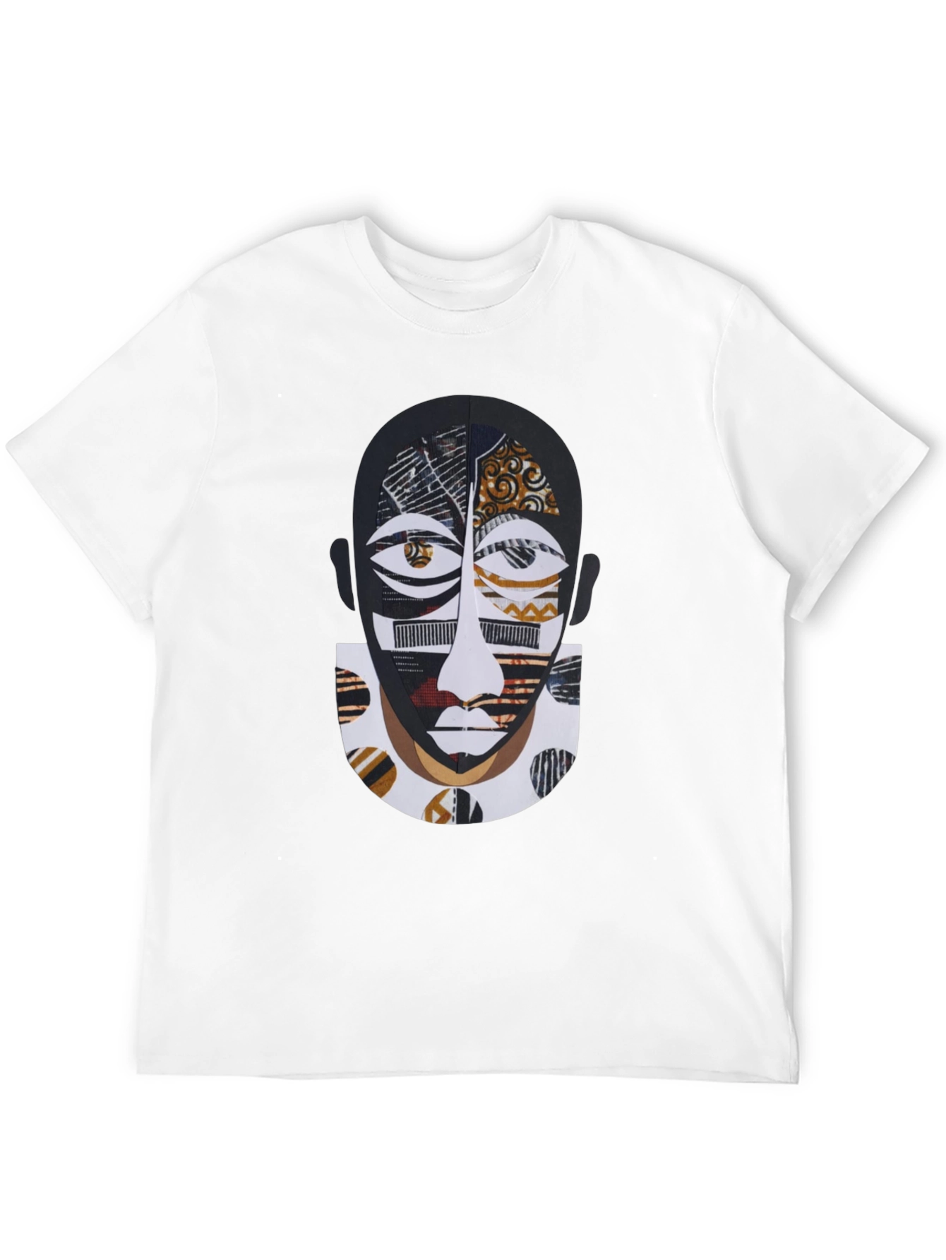 Artistic Face Print Black T-Shirt