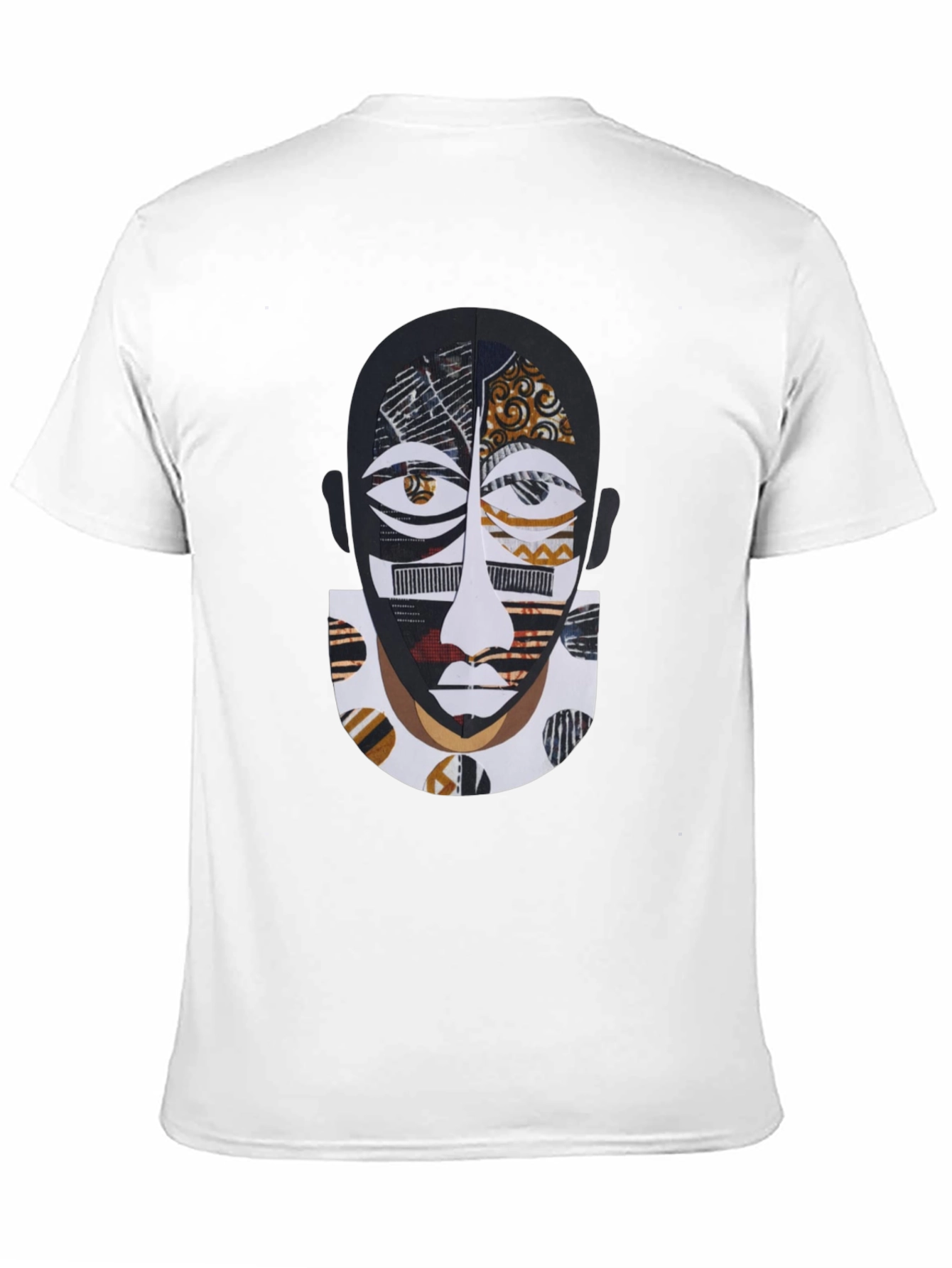 Artistic Face Print Black T-Shirt
