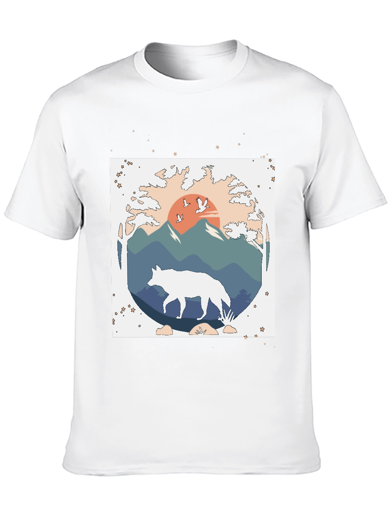 Wolf Nature Graphic Tee - Black