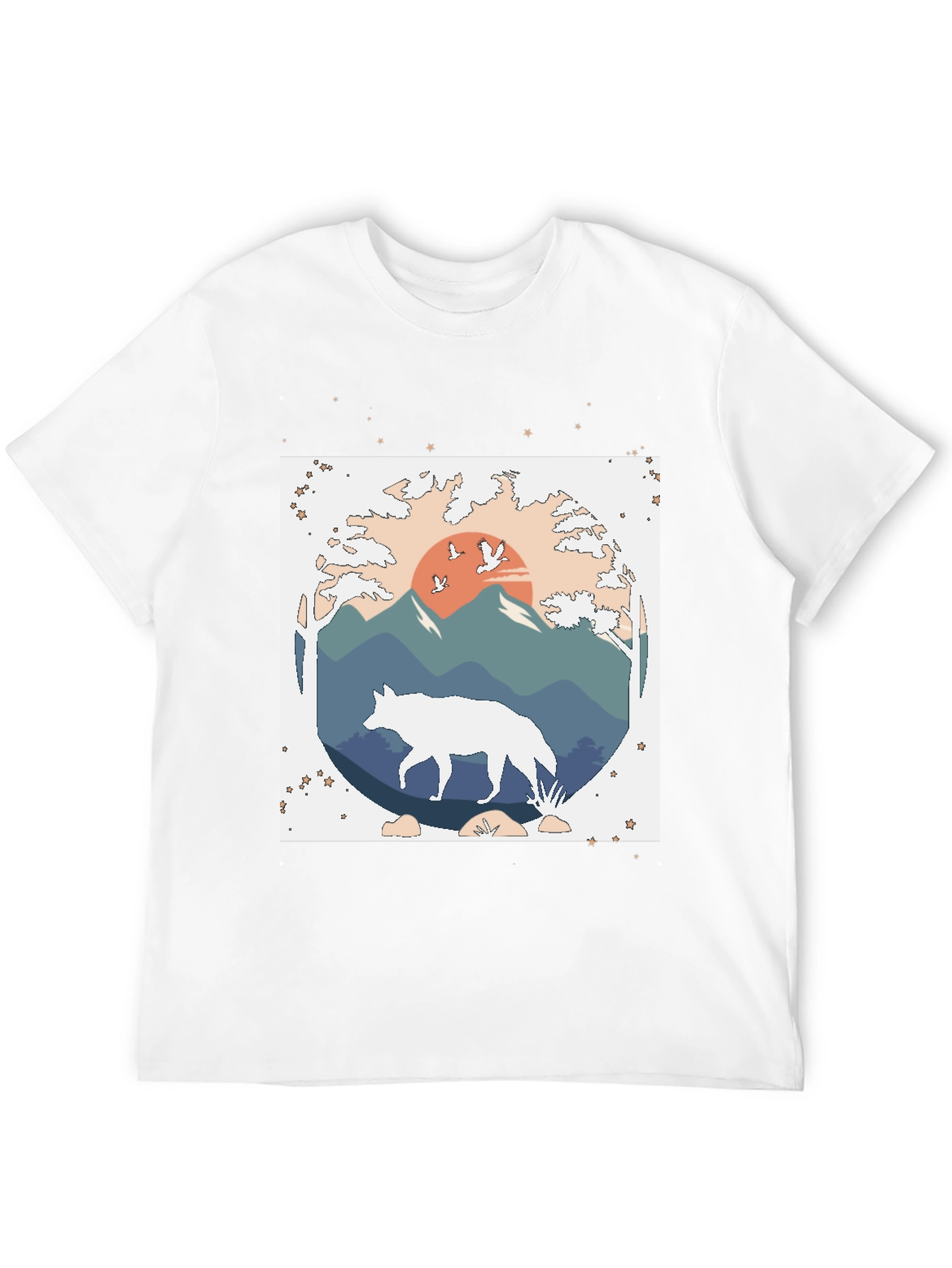 Wolf Nature Graphic Tee - Black