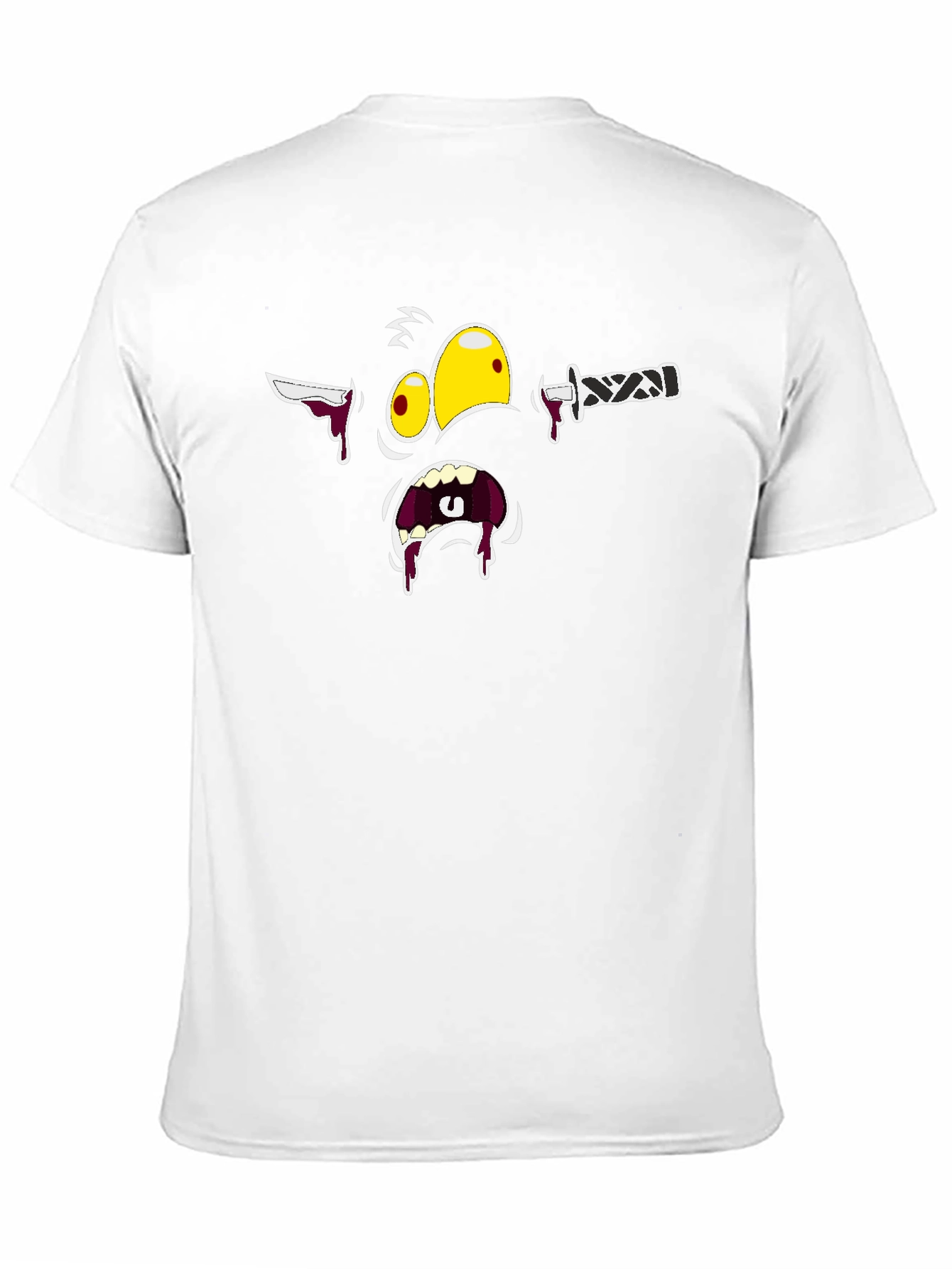 Gory Cartoon Face Black T-Shirt