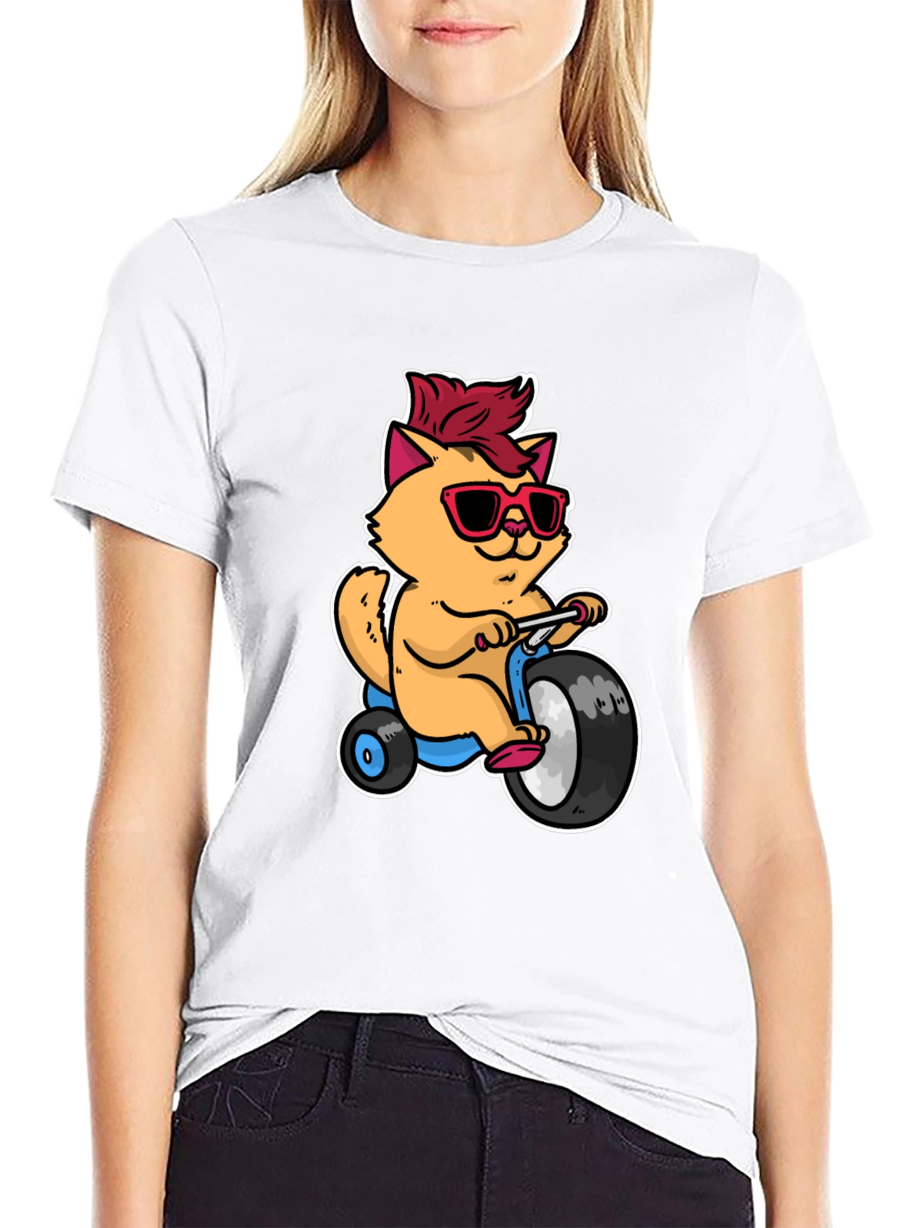 Cool Cat on Tricycle T-Shirt