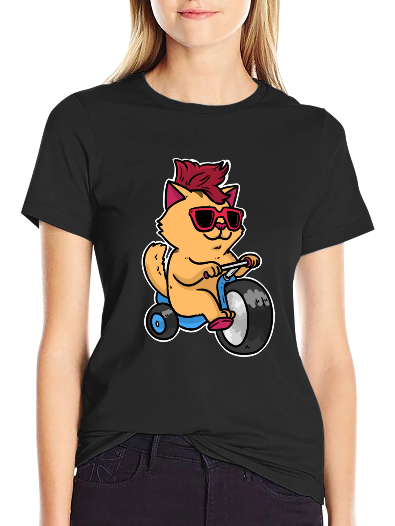 Cool Cat on Tricycle T-Shirt