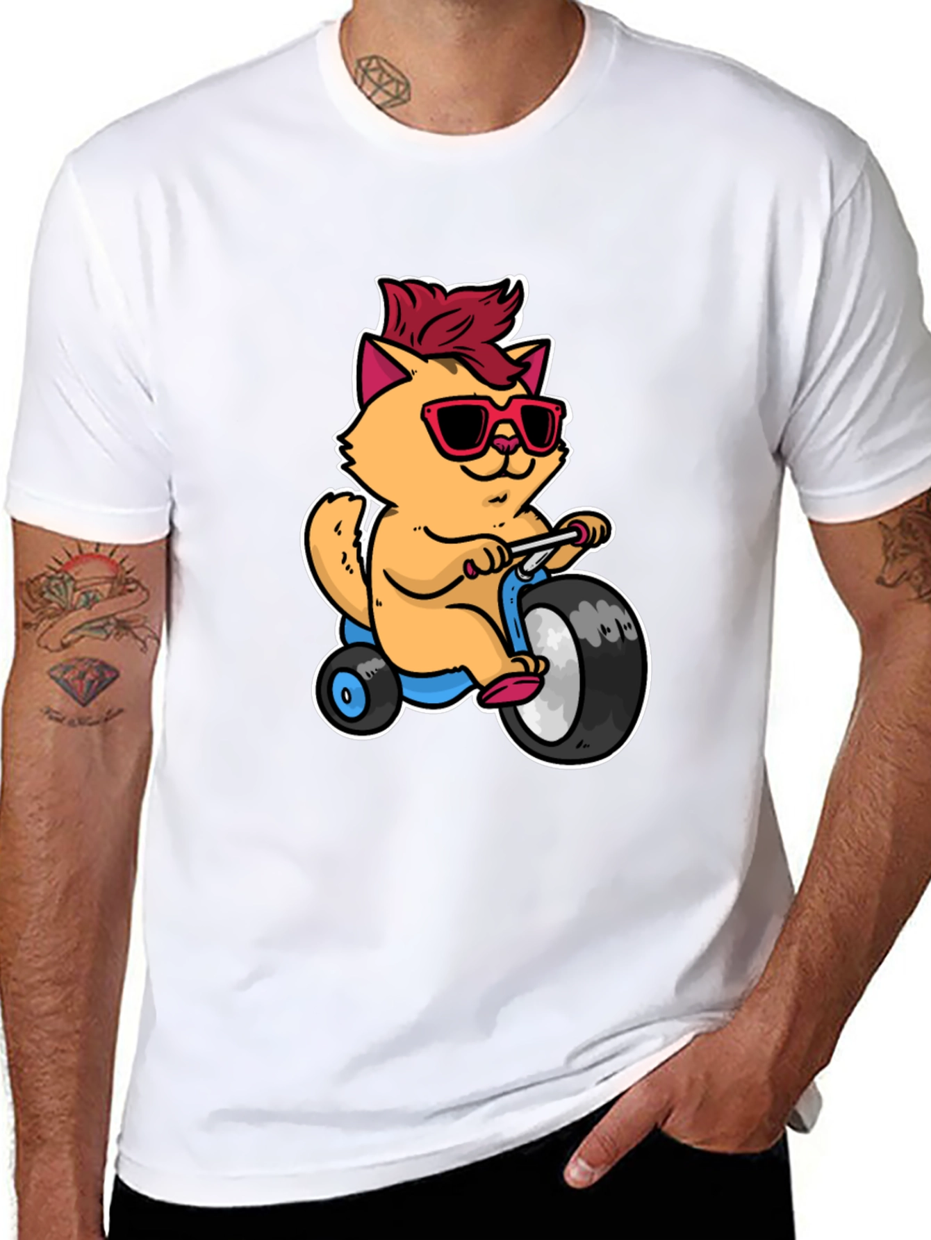 Cool Cat on Tricycle T-Shirt
