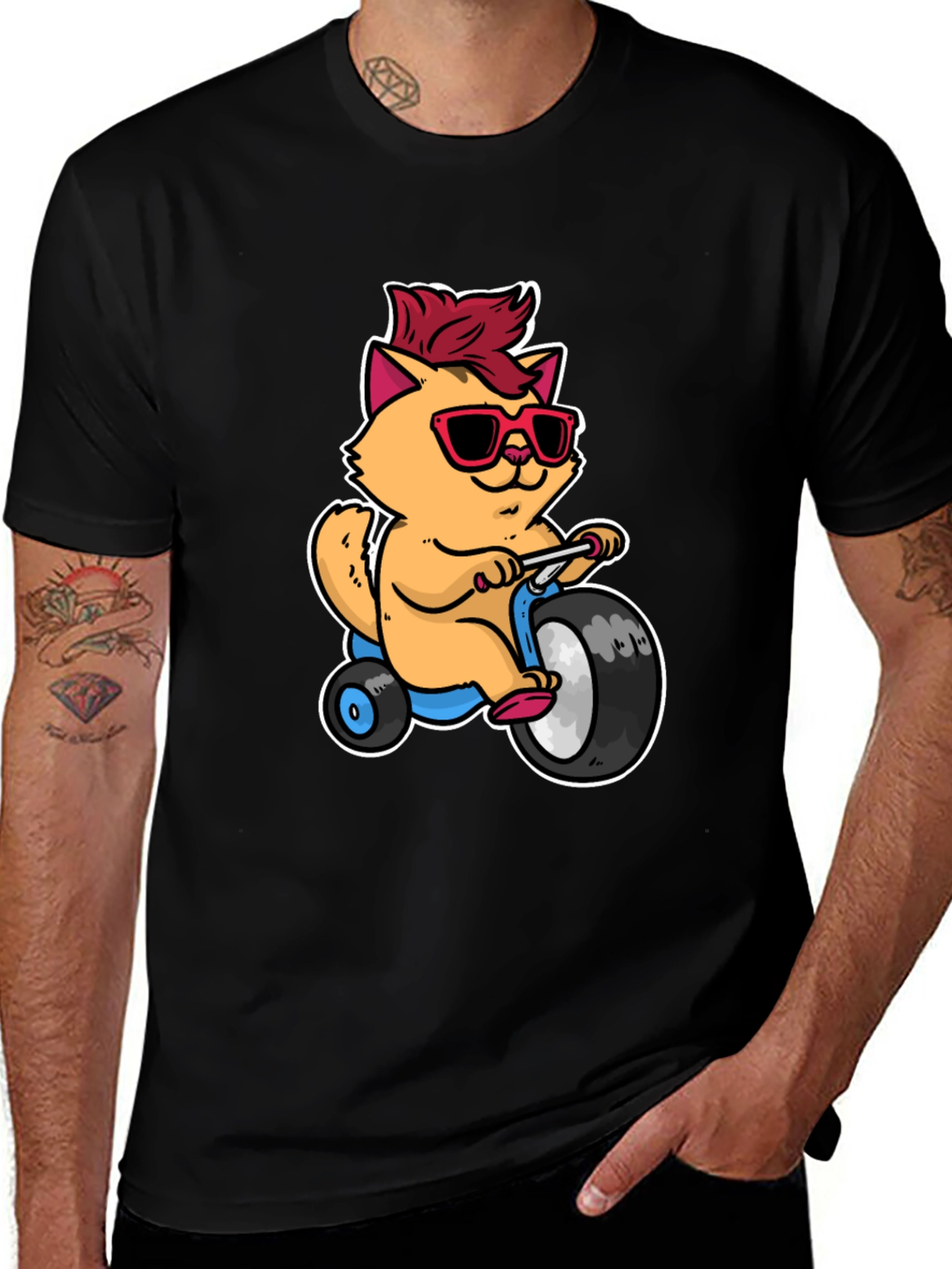 Cool Cat on Tricycle T-Shirt