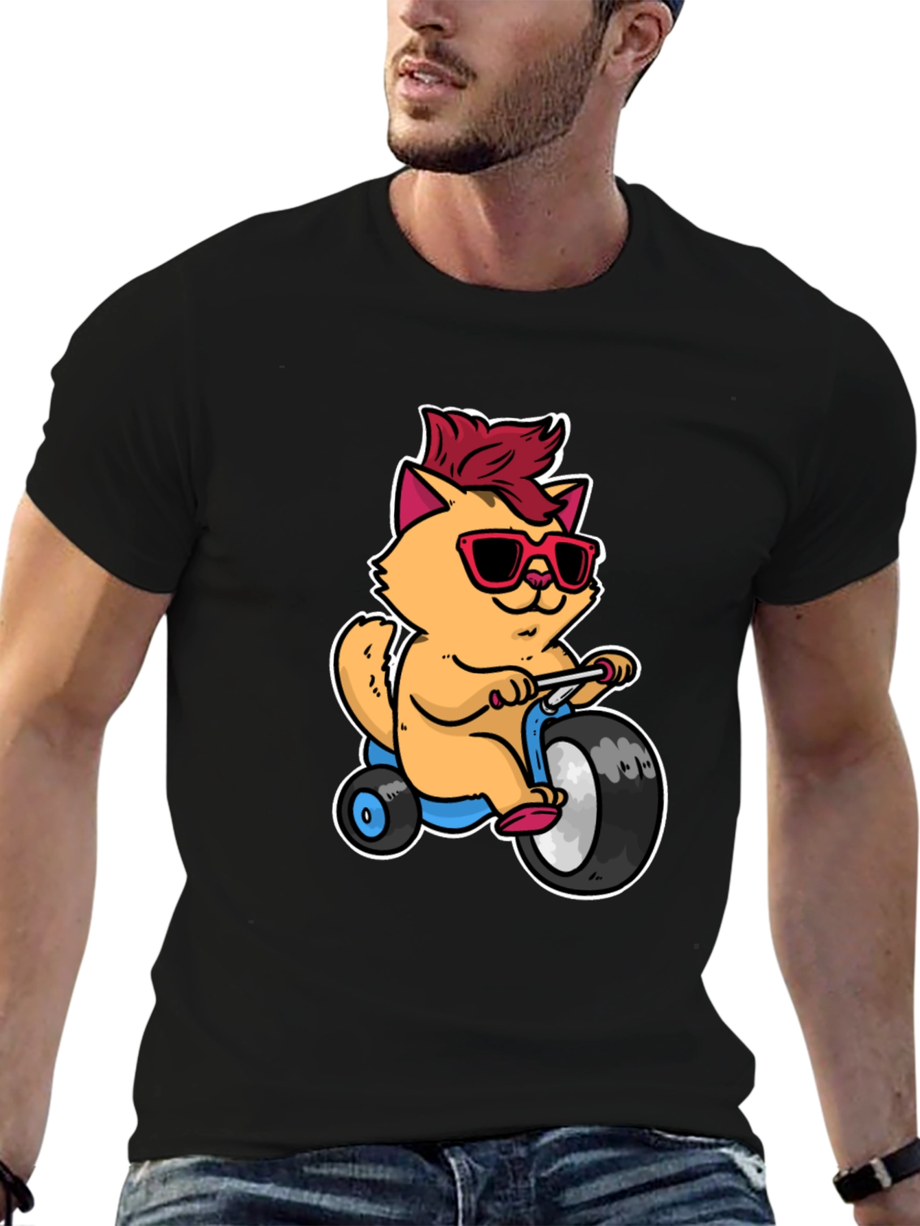 Cool Cat on Tricycle T-Shirt