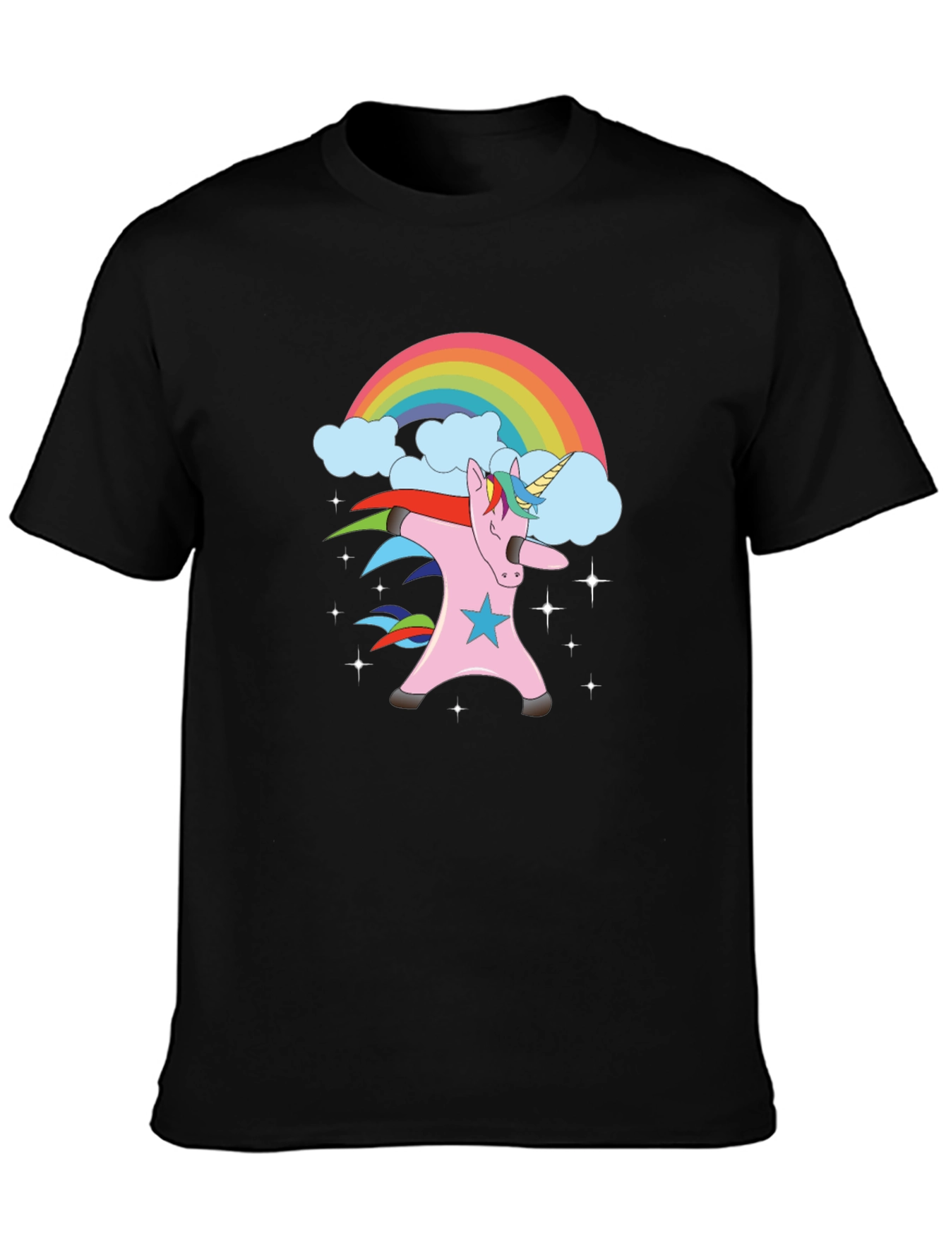 Dabbing Unicorn Rainbow Graphic Tee