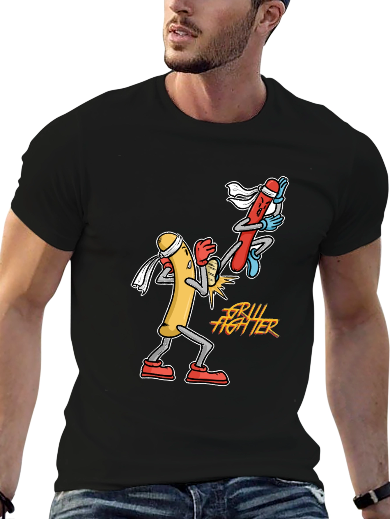 Grill Fighter T-Shirt: Hot Dog Martial Arts!