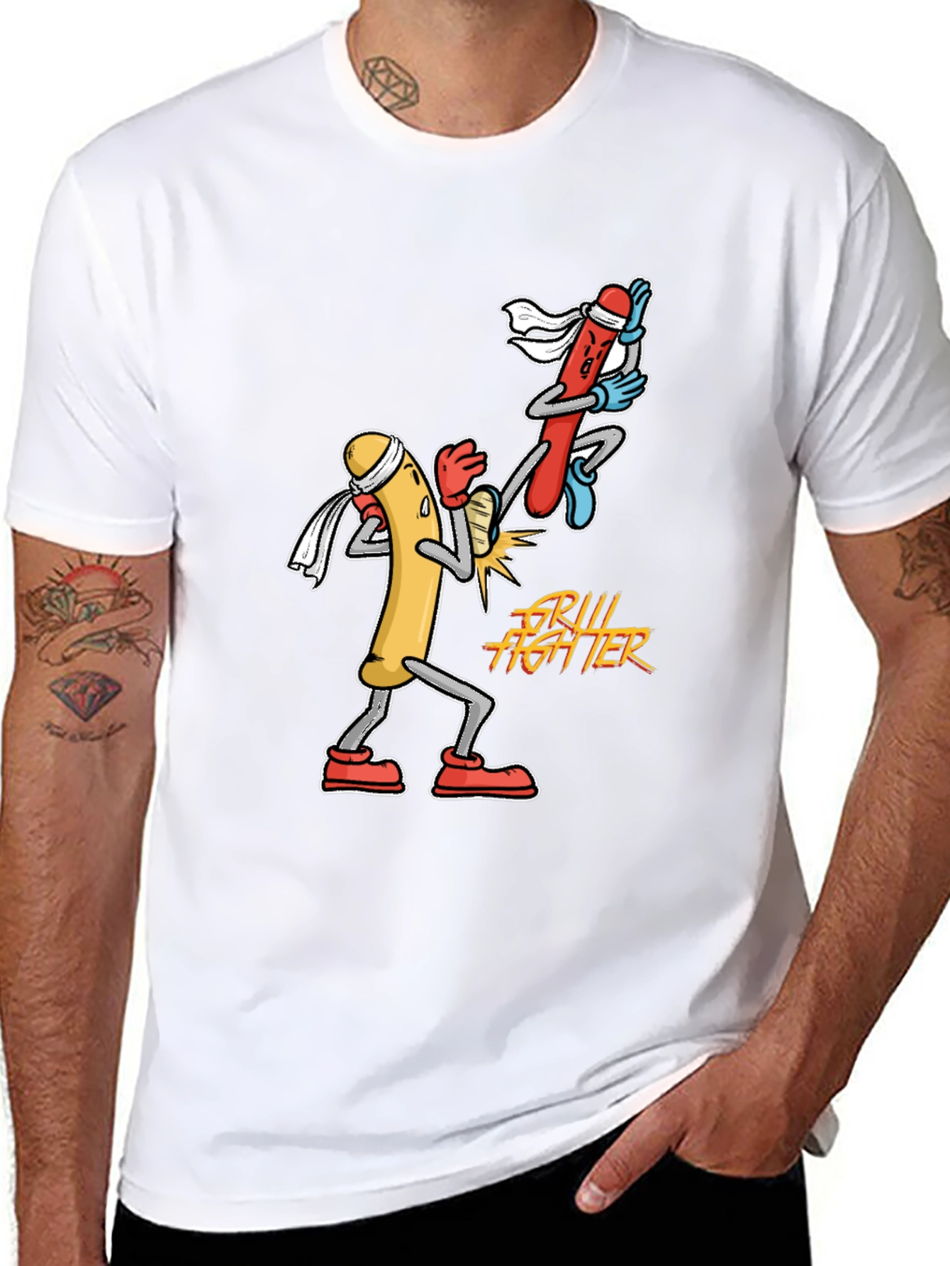 Grill Fighter T-Shirt: Hot Dog Martial Arts!