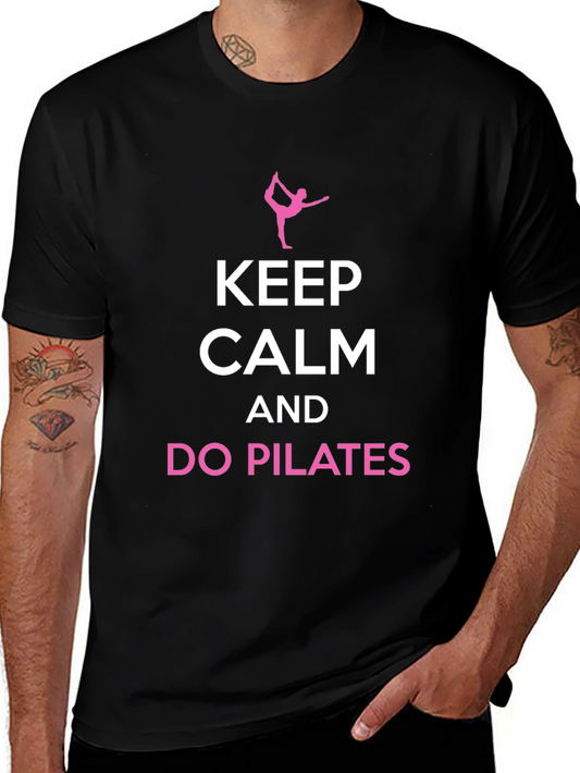 Keep Calm Do Pilates Black T-Shirt