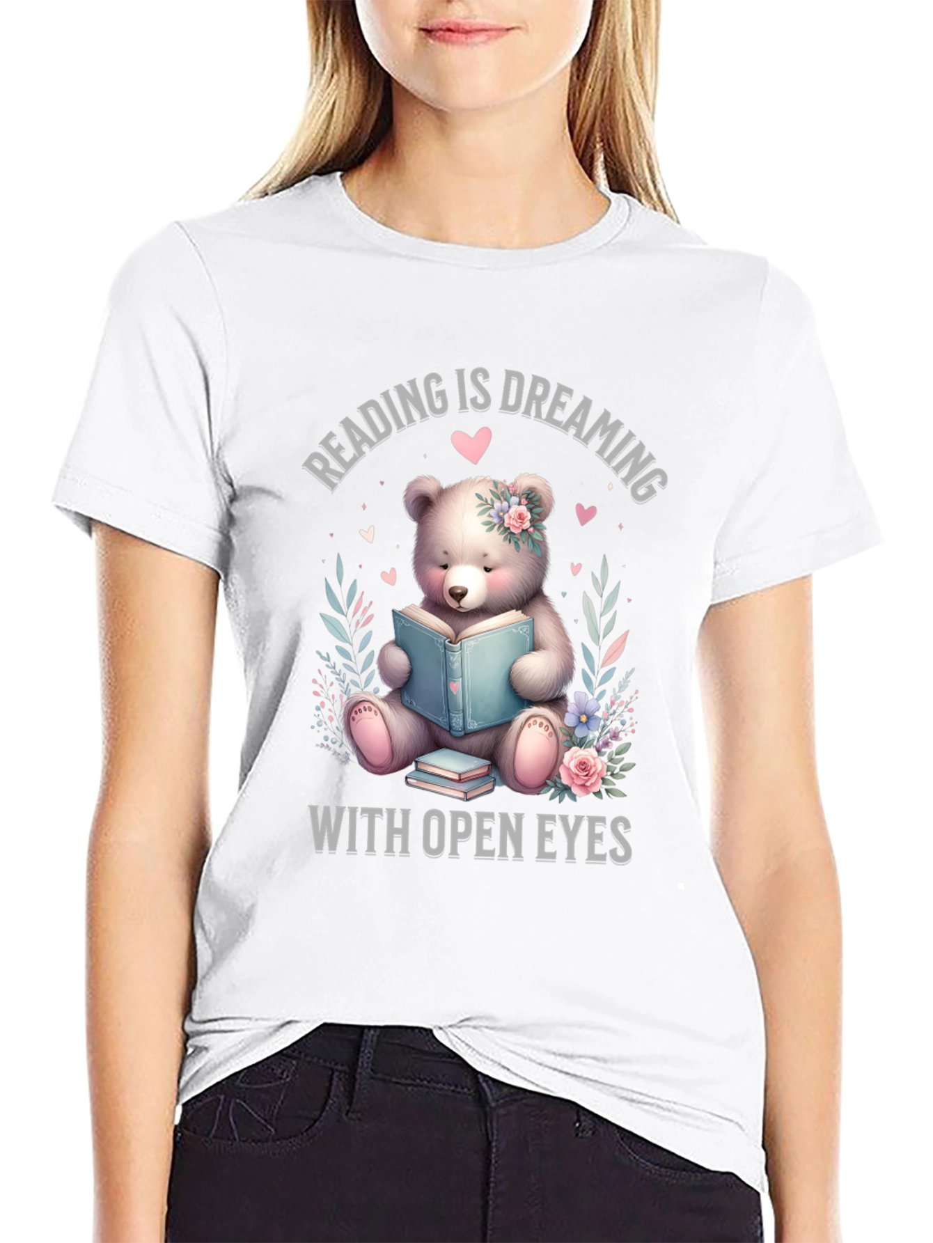 Reading Bear T-Shirt - Dreaming With Open Eyes