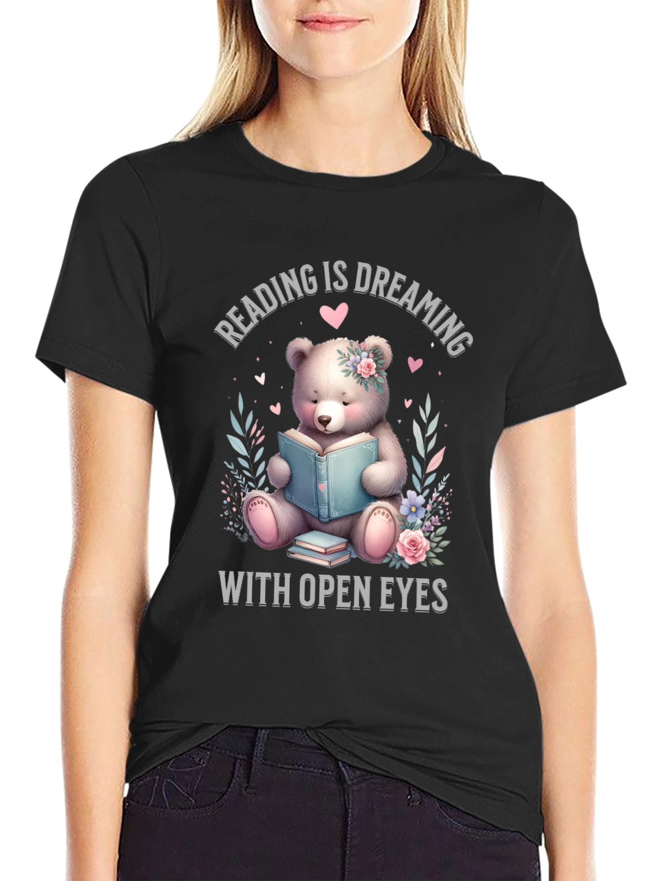 Reading Bear T-Shirt - Dreaming With Open Eyes