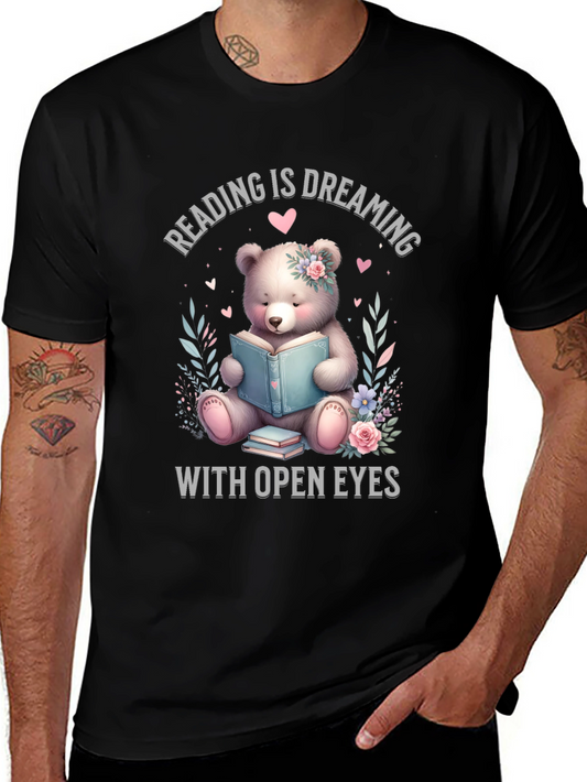 Reading Bear T-Shirt - Dreaming With Open Eyes