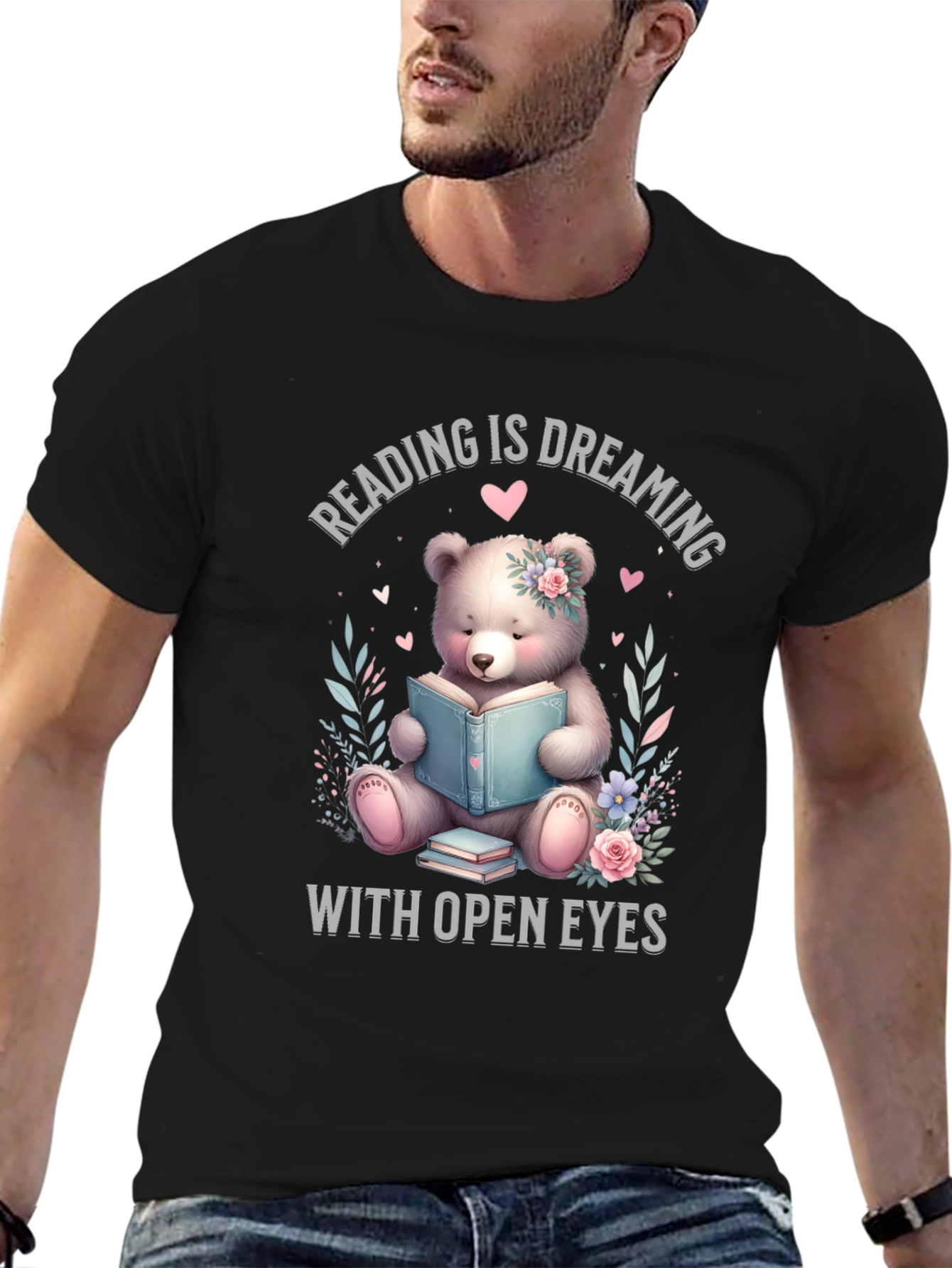 Reading Bear T-Shirt - Dreaming With Open Eyes