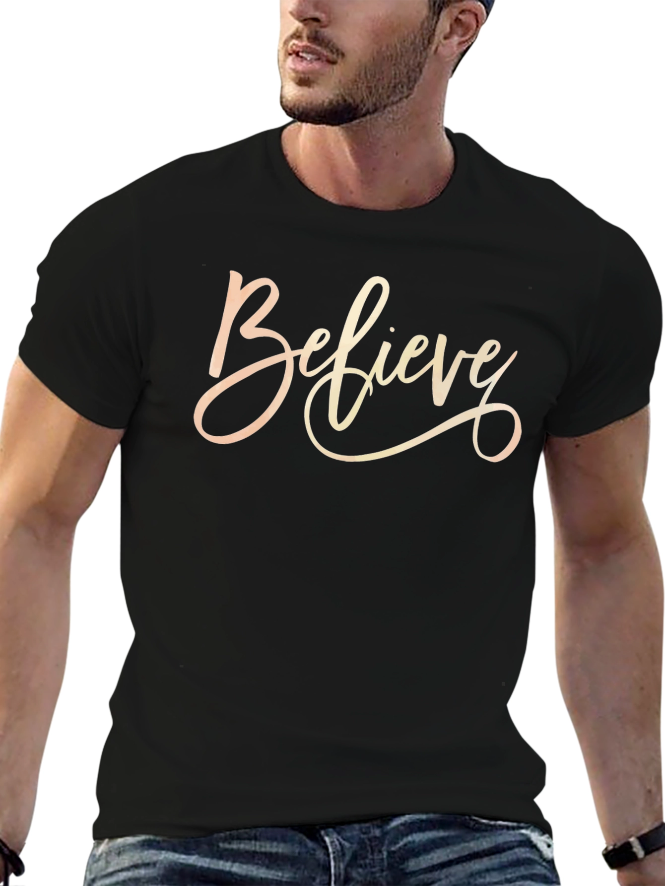 Believe Graphic T-Shirt - Stylish Mens Tee