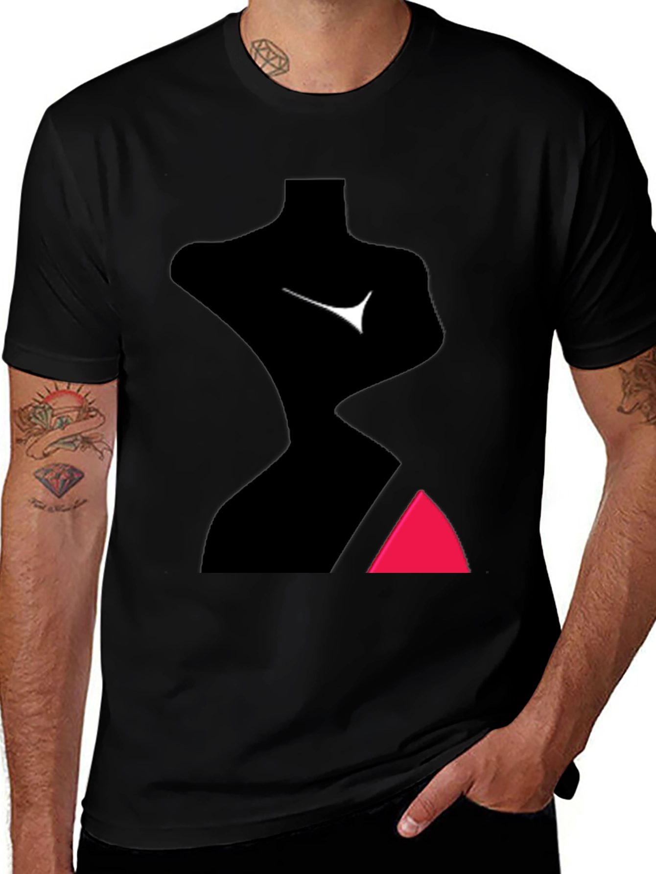 Abstract Body Black Tee