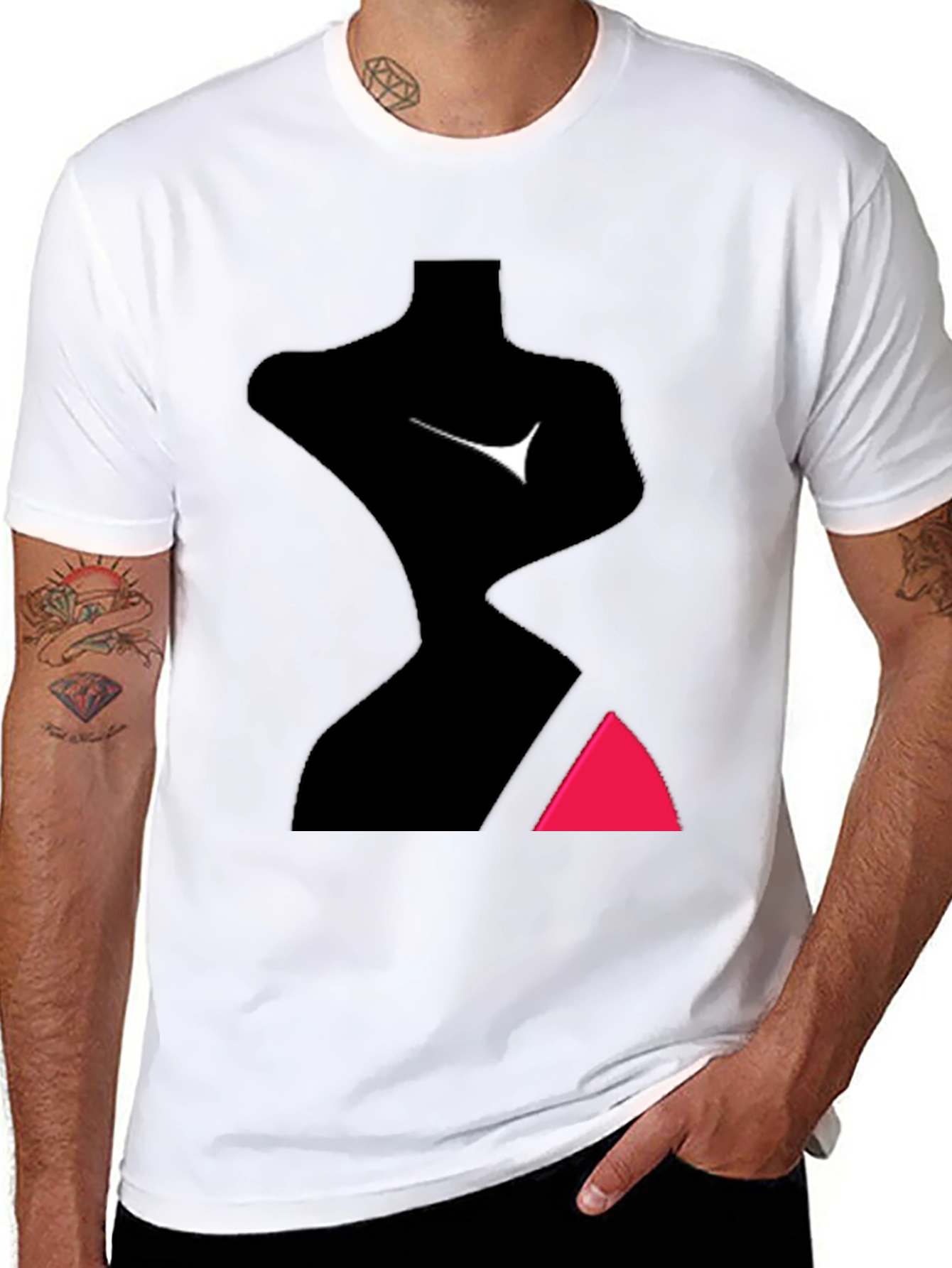 Abstract Body Black Tee