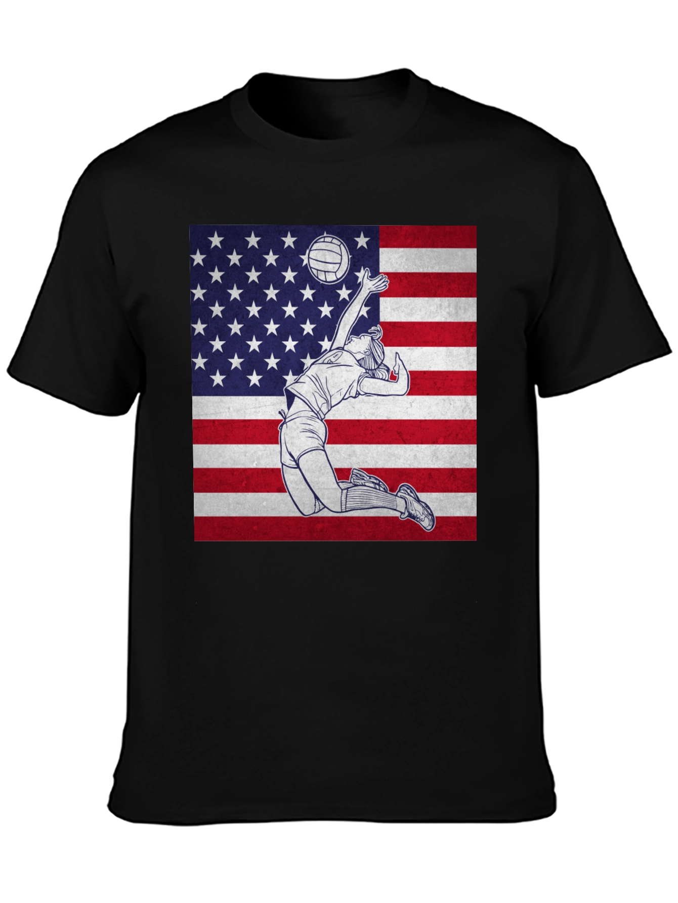 Volleyball USA Flag T-Shirt