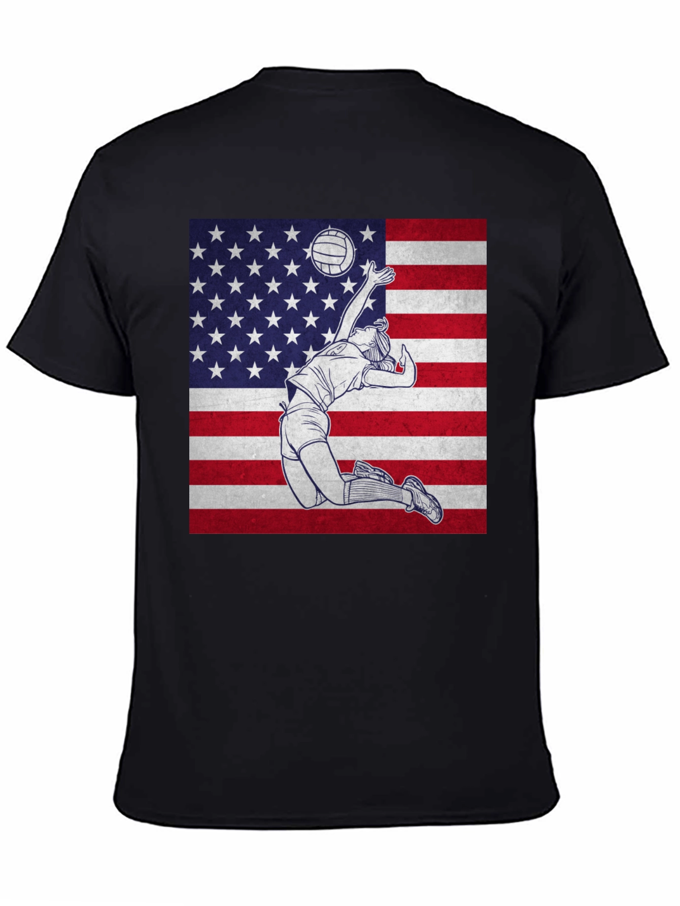 Volleyball USA Flag T-Shirt