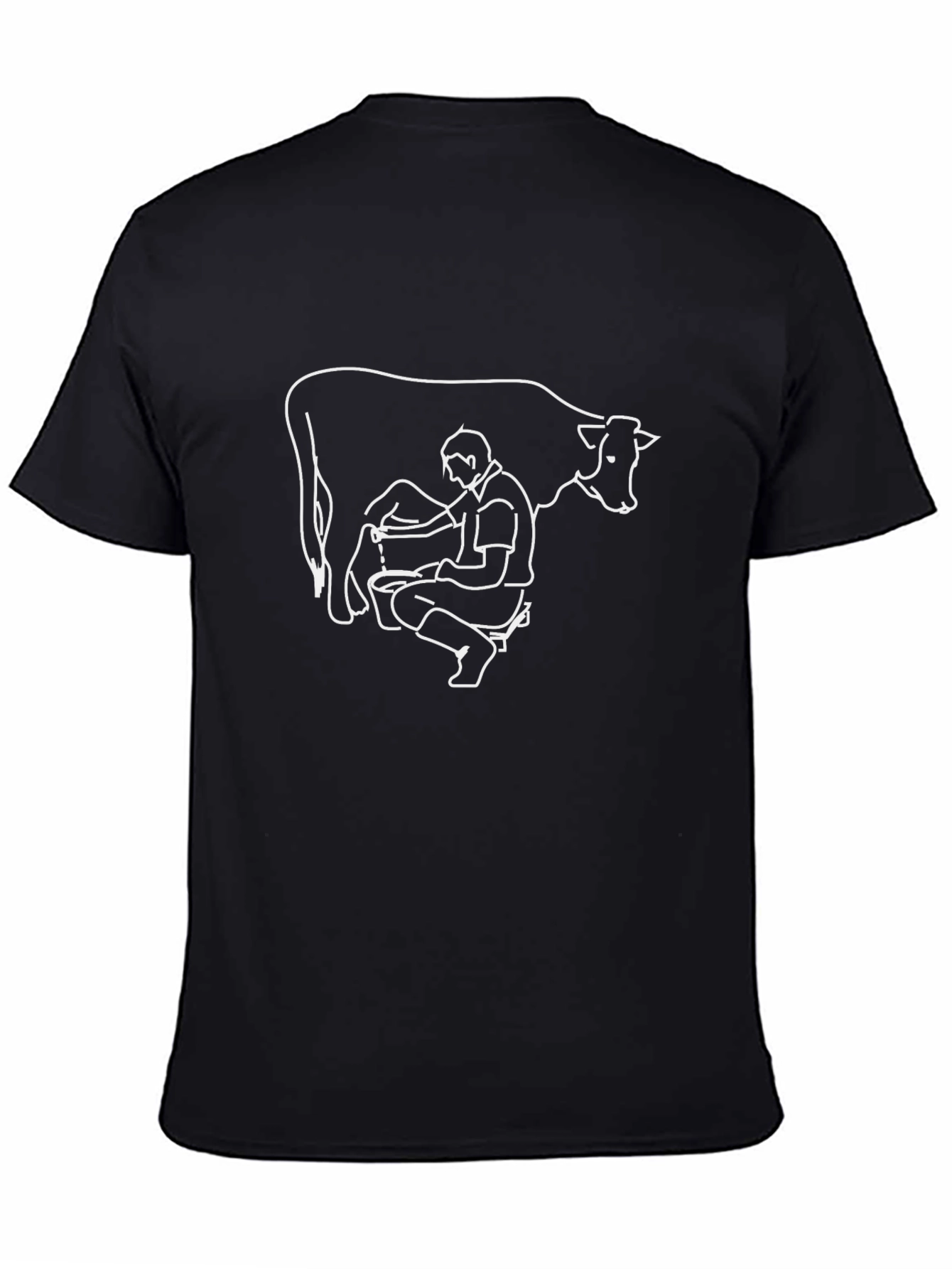 Milking Cow Graphic Tee - Black Comfort Fit