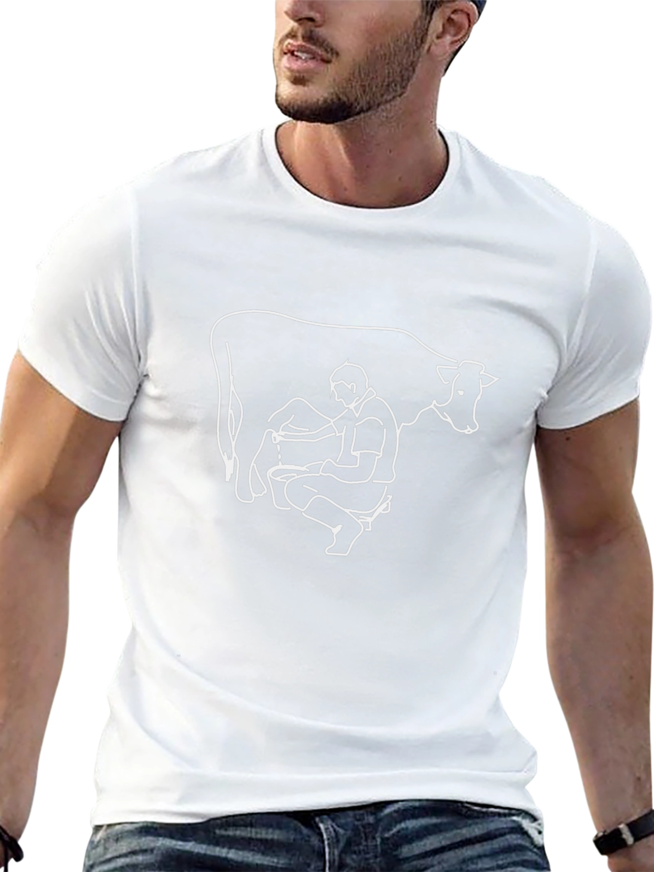 Milking Cow Graphic Tee - Black Comfort Fit