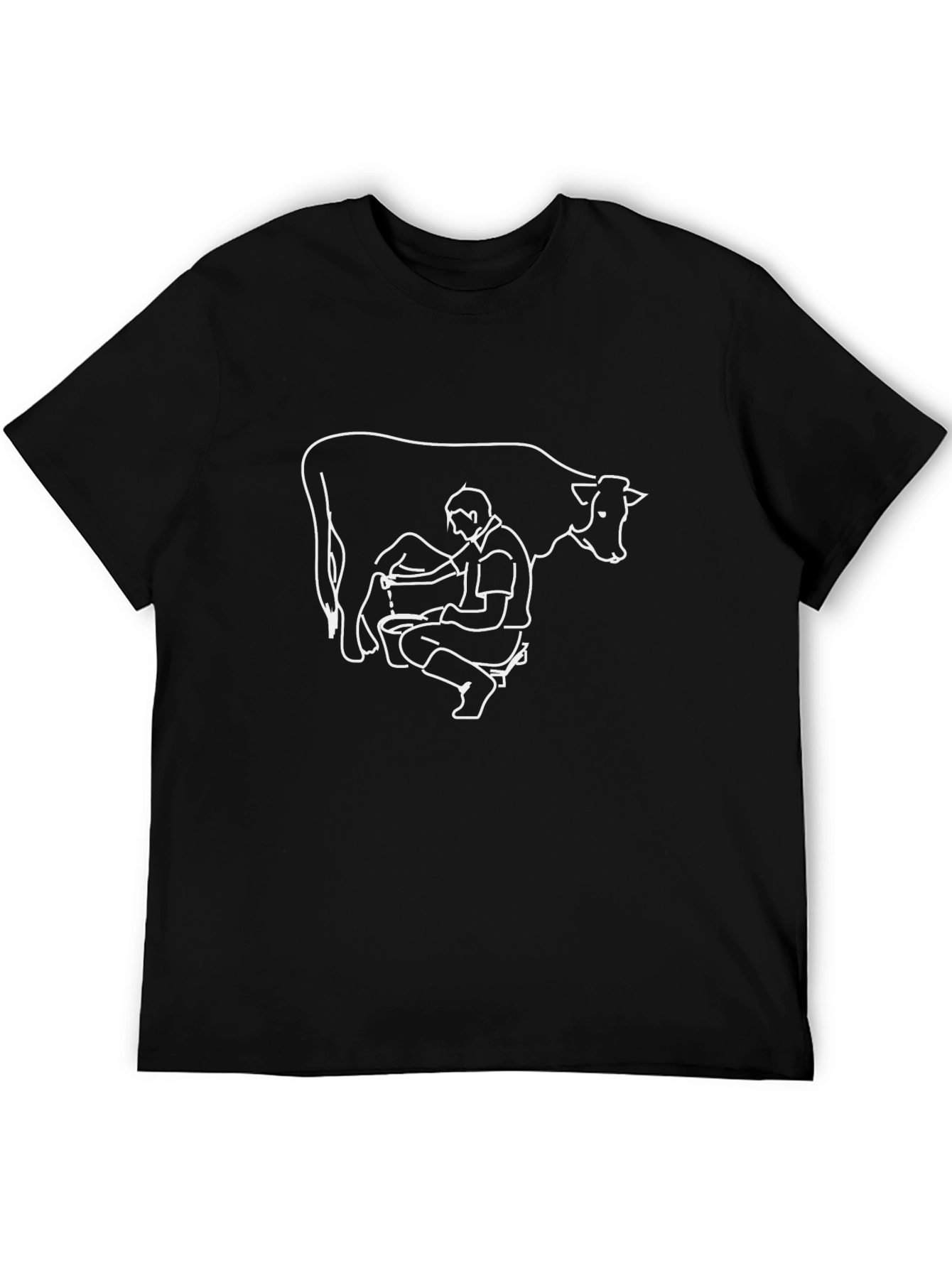 Milking Cow Graphic Tee - Black Comfort Fit