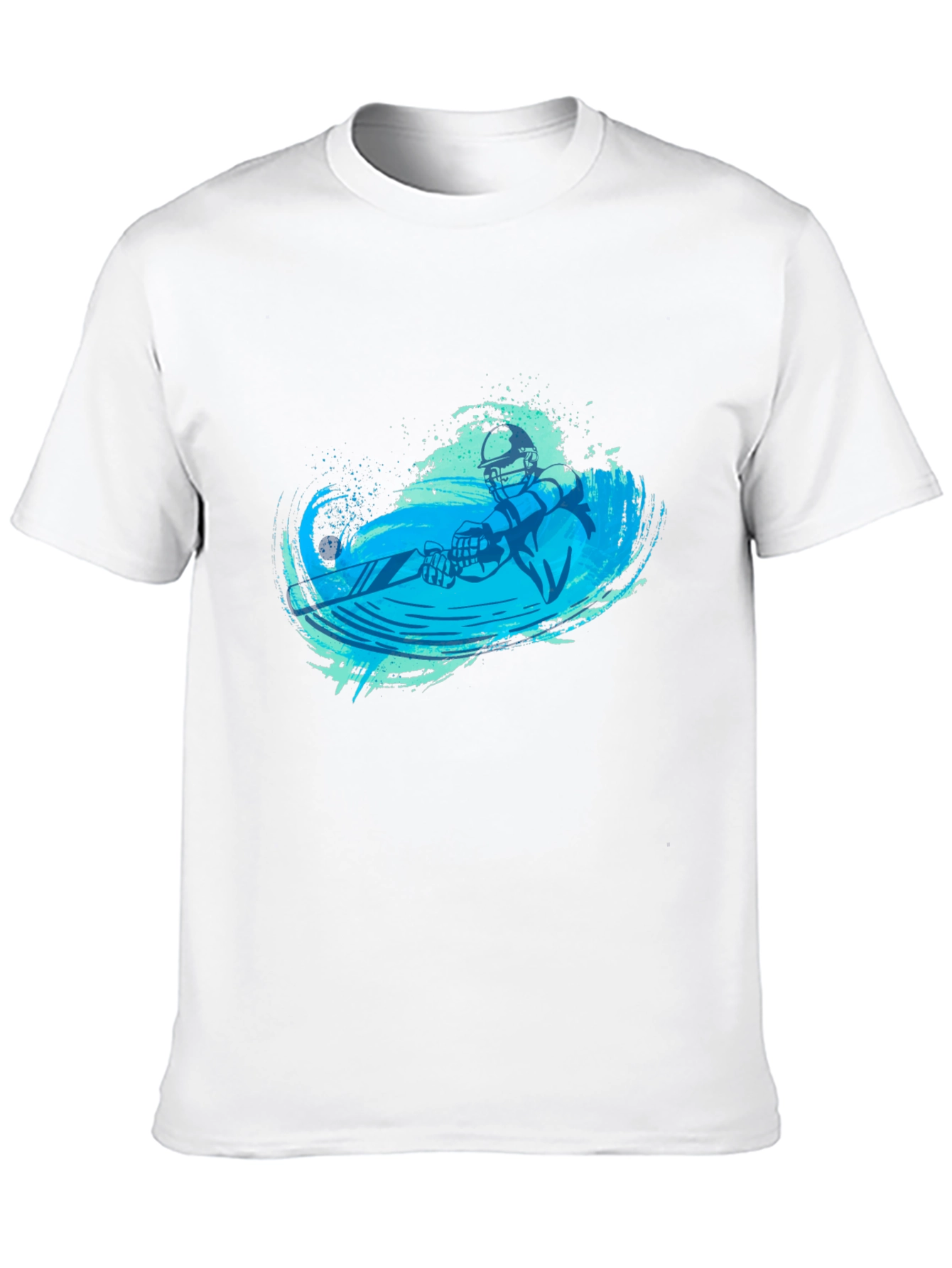Black T-Shirt with Blue Water Skier Graphic