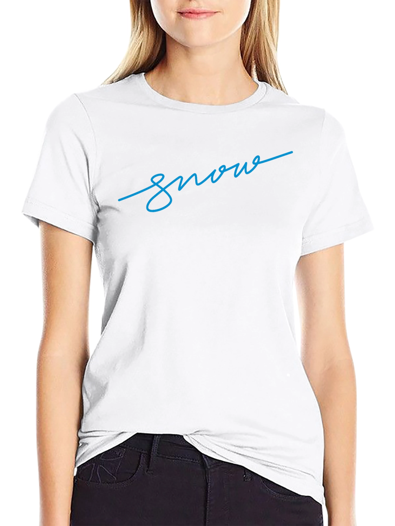 Snow Script Black T-Shirt