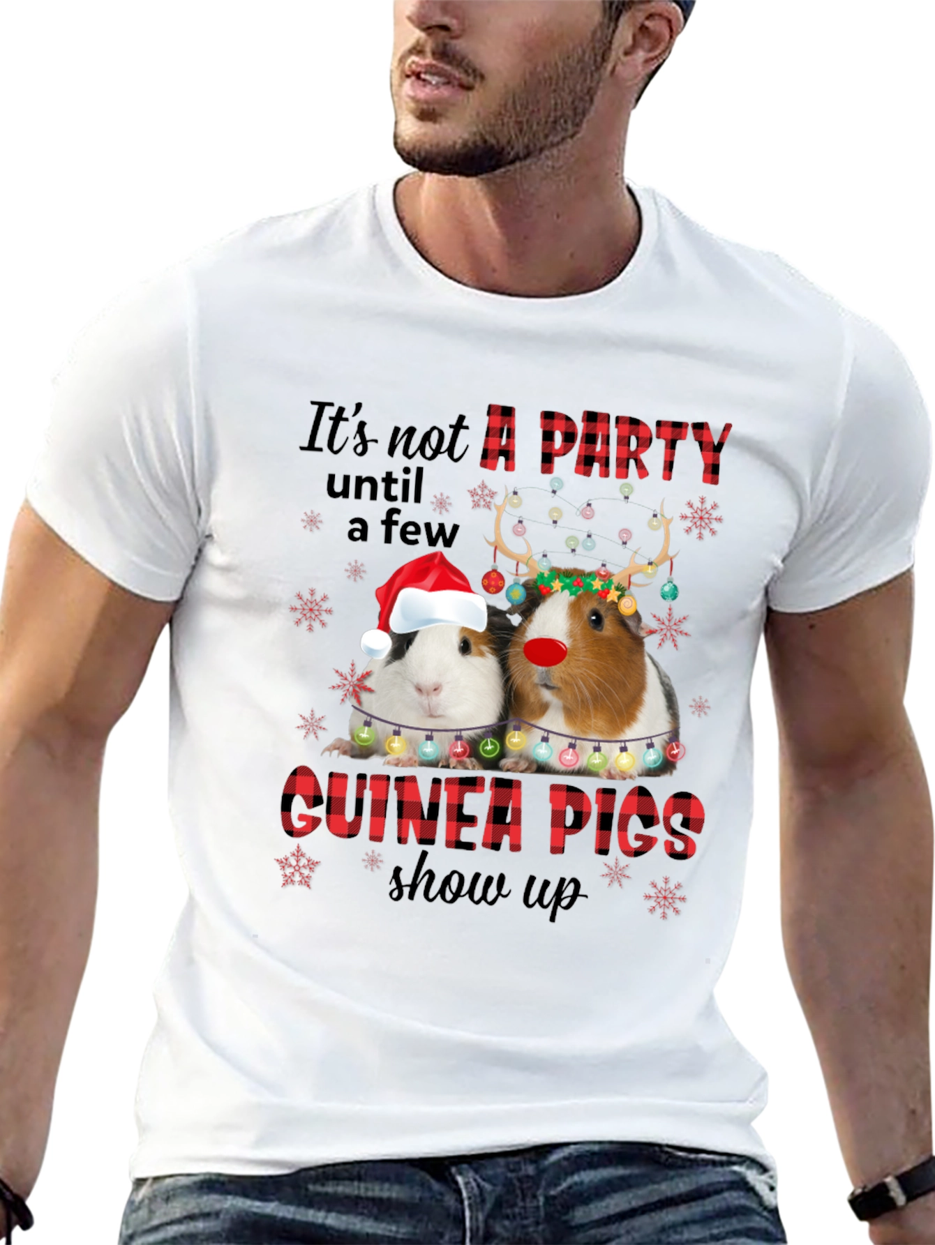 Festive Guinea Pigs T-Shirt - Holiday Party Tee
