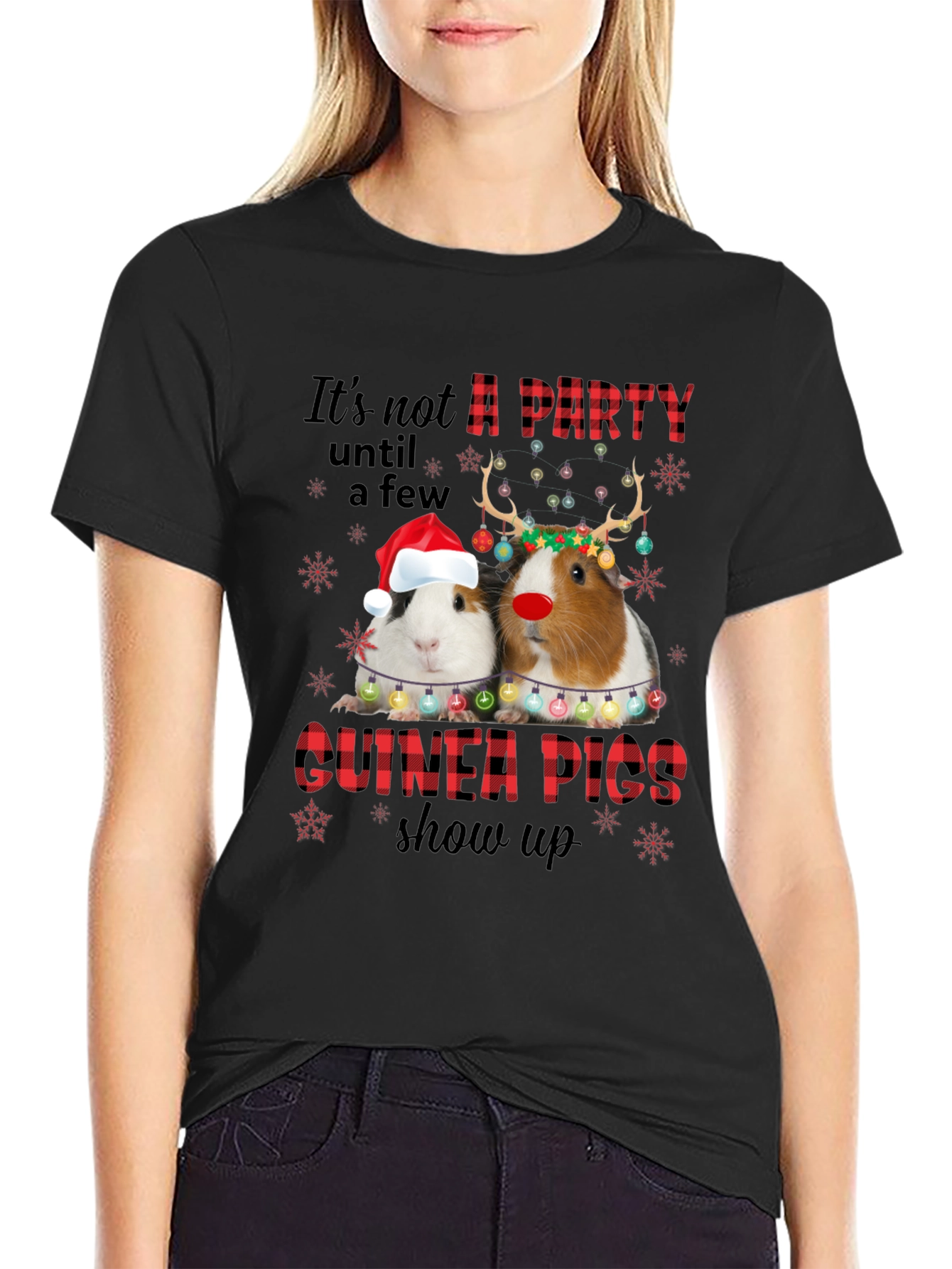 Festive Guinea Pigs T-Shirt - Holiday Party Tee