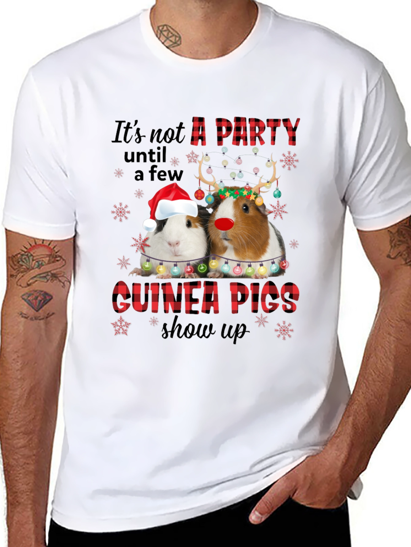 Festive Guinea Pigs T-Shirt - Holiday Party Tee