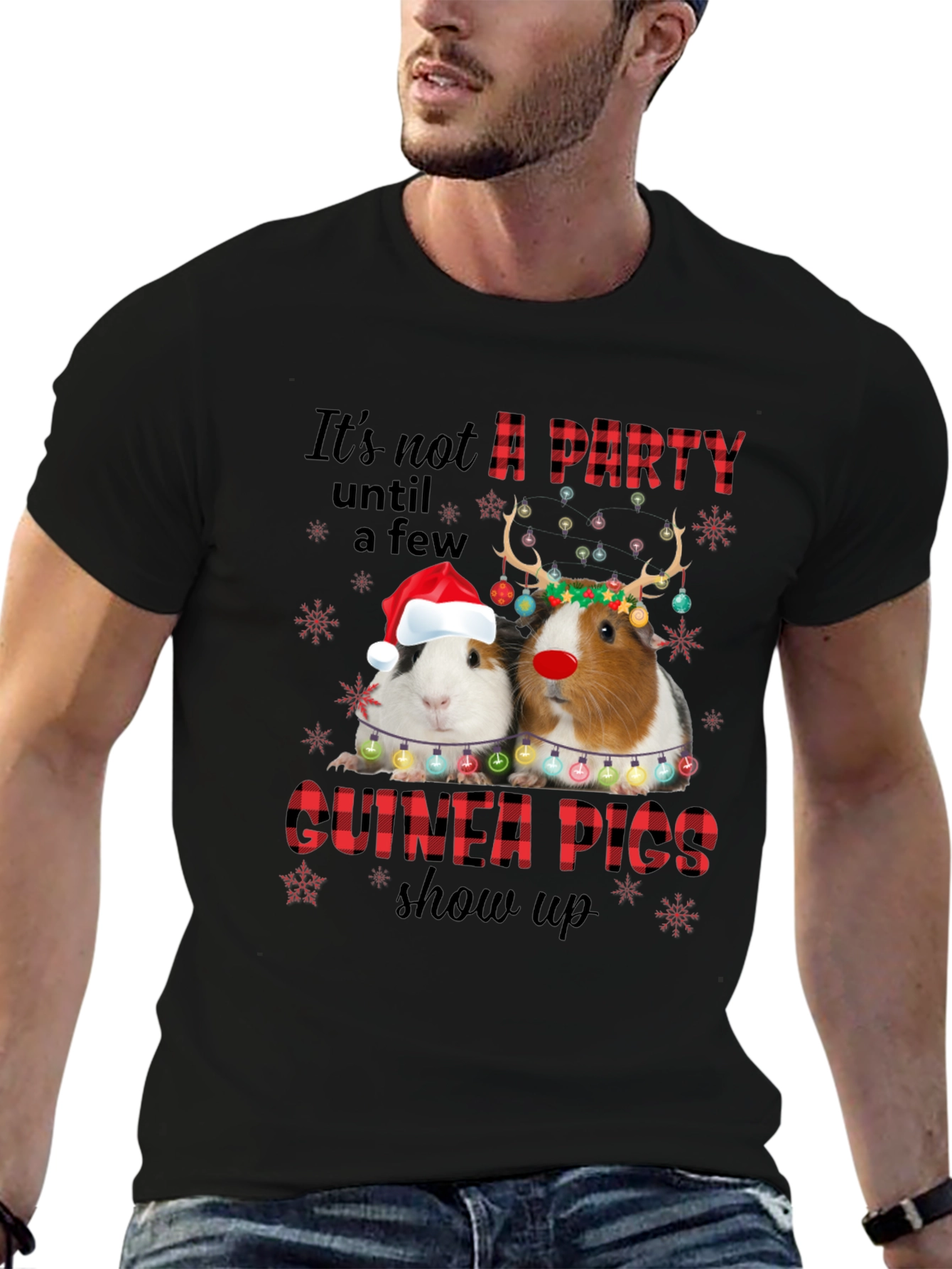 Festive Guinea Pigs T-Shirt - Holiday Party Tee