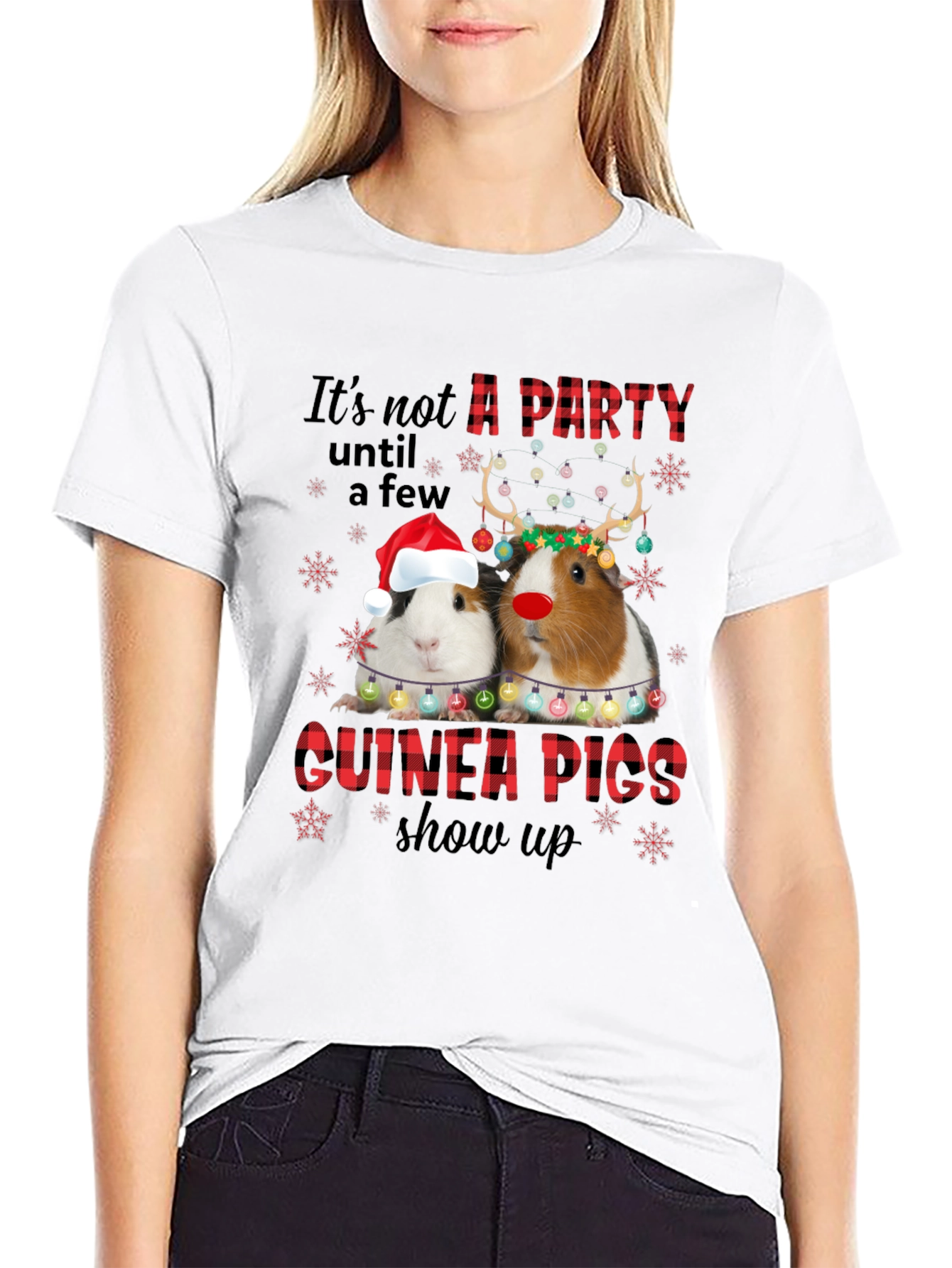 Festive Guinea Pigs T-Shirt - Holiday Party Tee