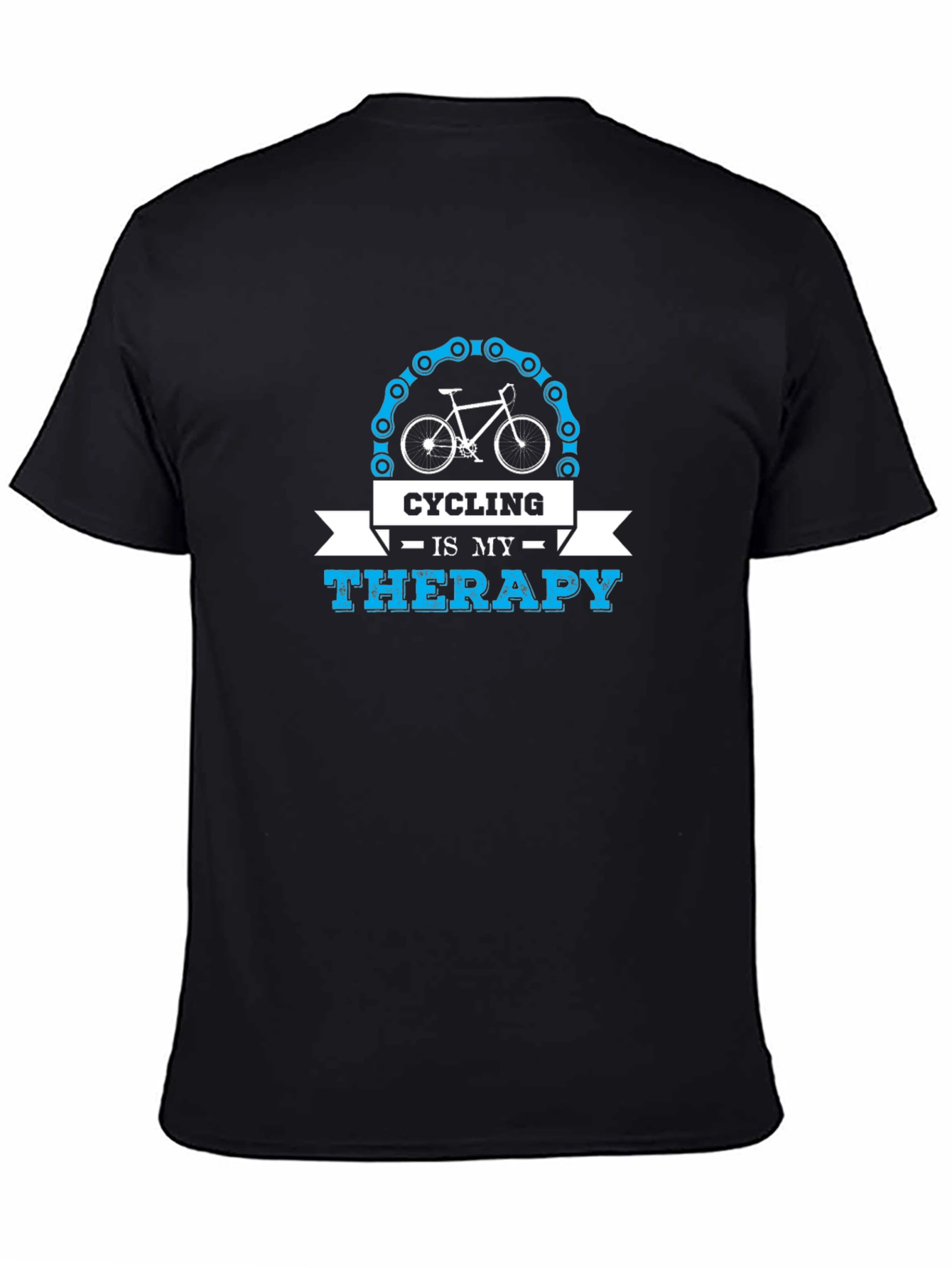 Cycling is My Therapy Black T-Shirt