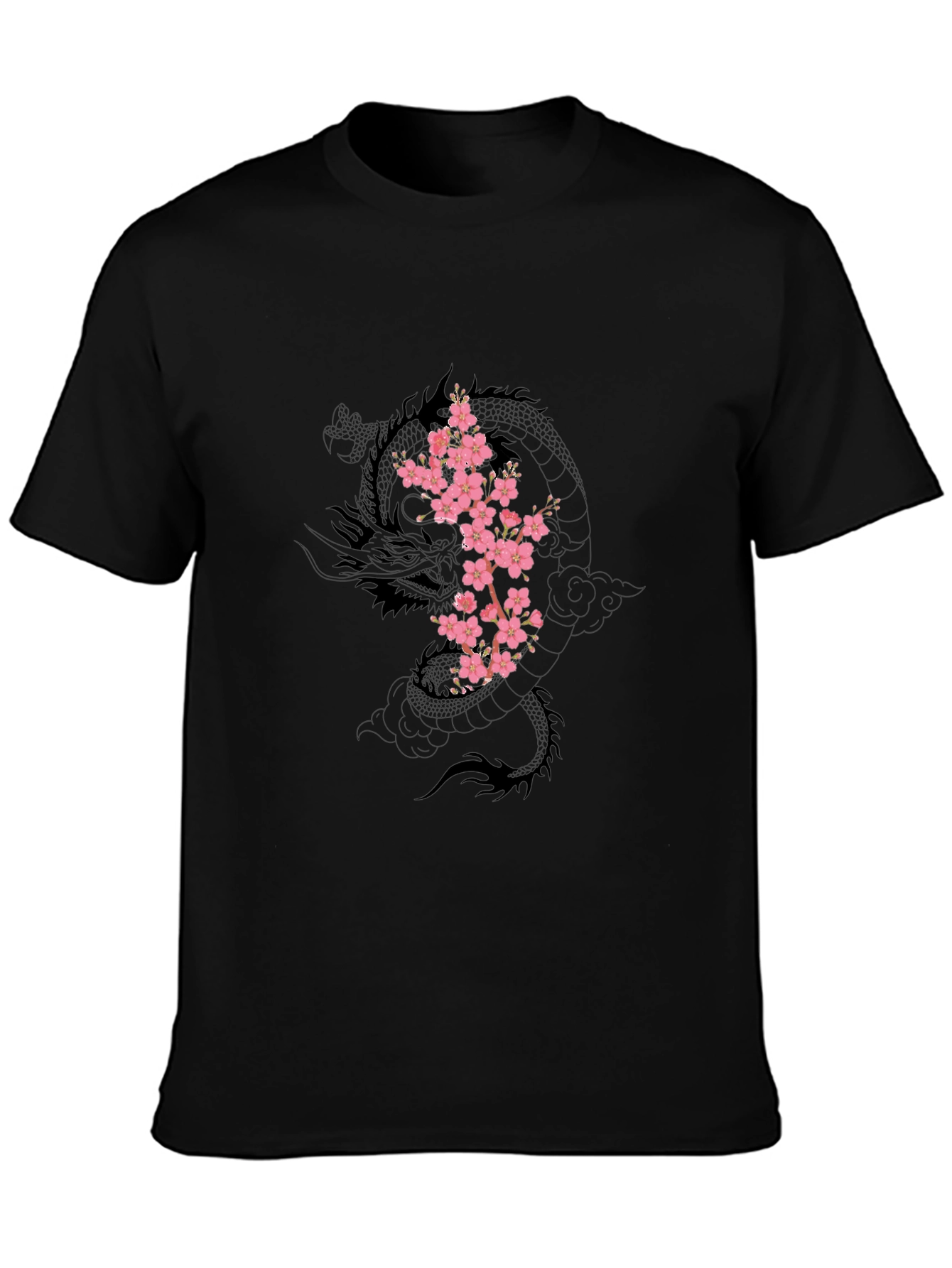 Dragon & Cherry Blossom Black T-Shirt