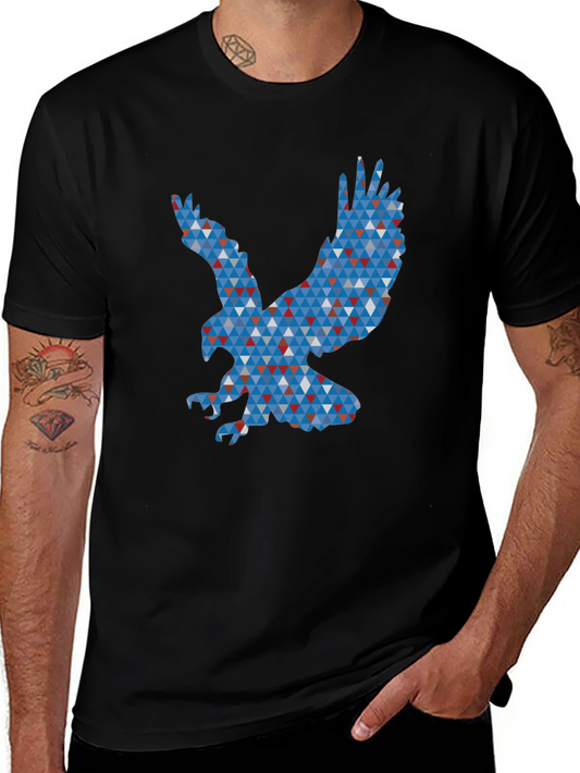 Geometric Eagle Graphic Print T-Shirt