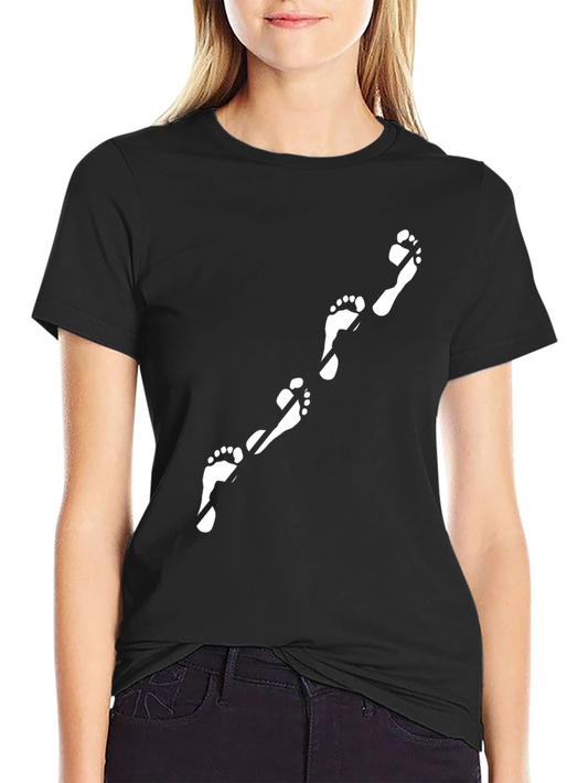 Footprint Track Graphic T-Shirt - Black