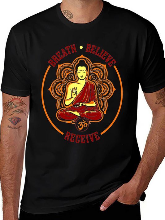 Breath Believe Receive Buddha Graphic Tee